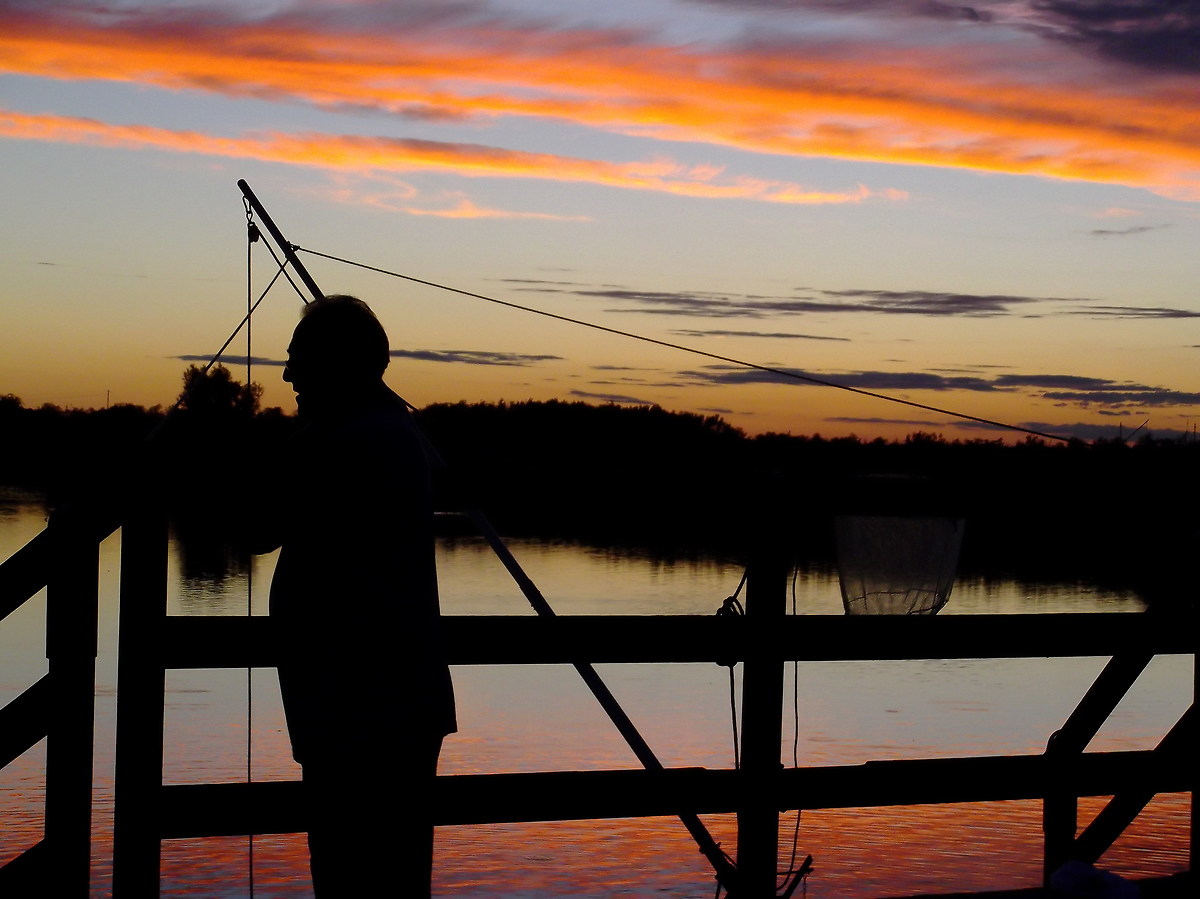 Fisherman at sunset