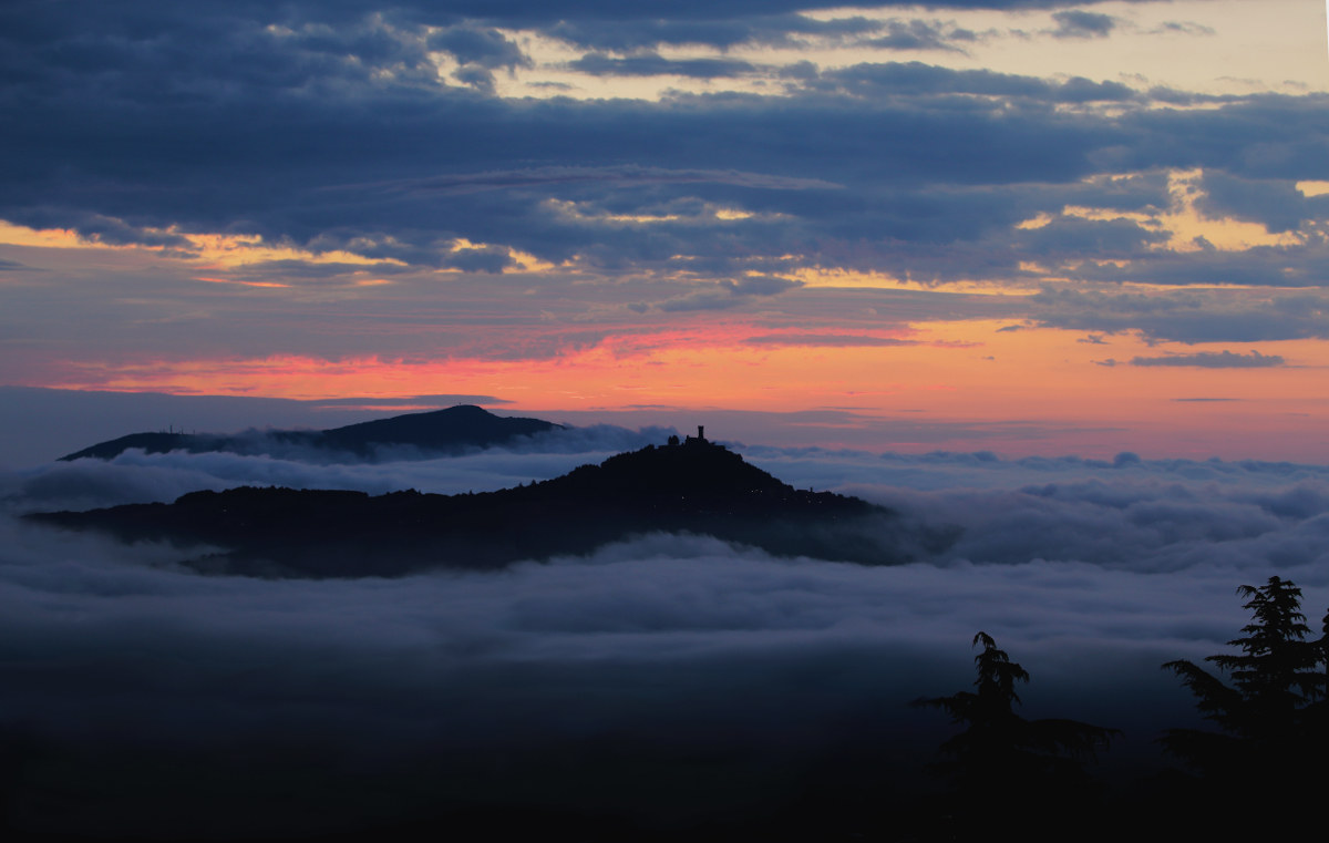 ... In the clouds it rises