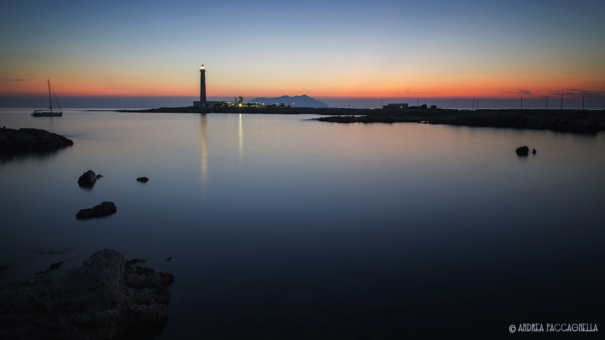 Sunset at the lighthouse at Punta Sottile (Favignana)