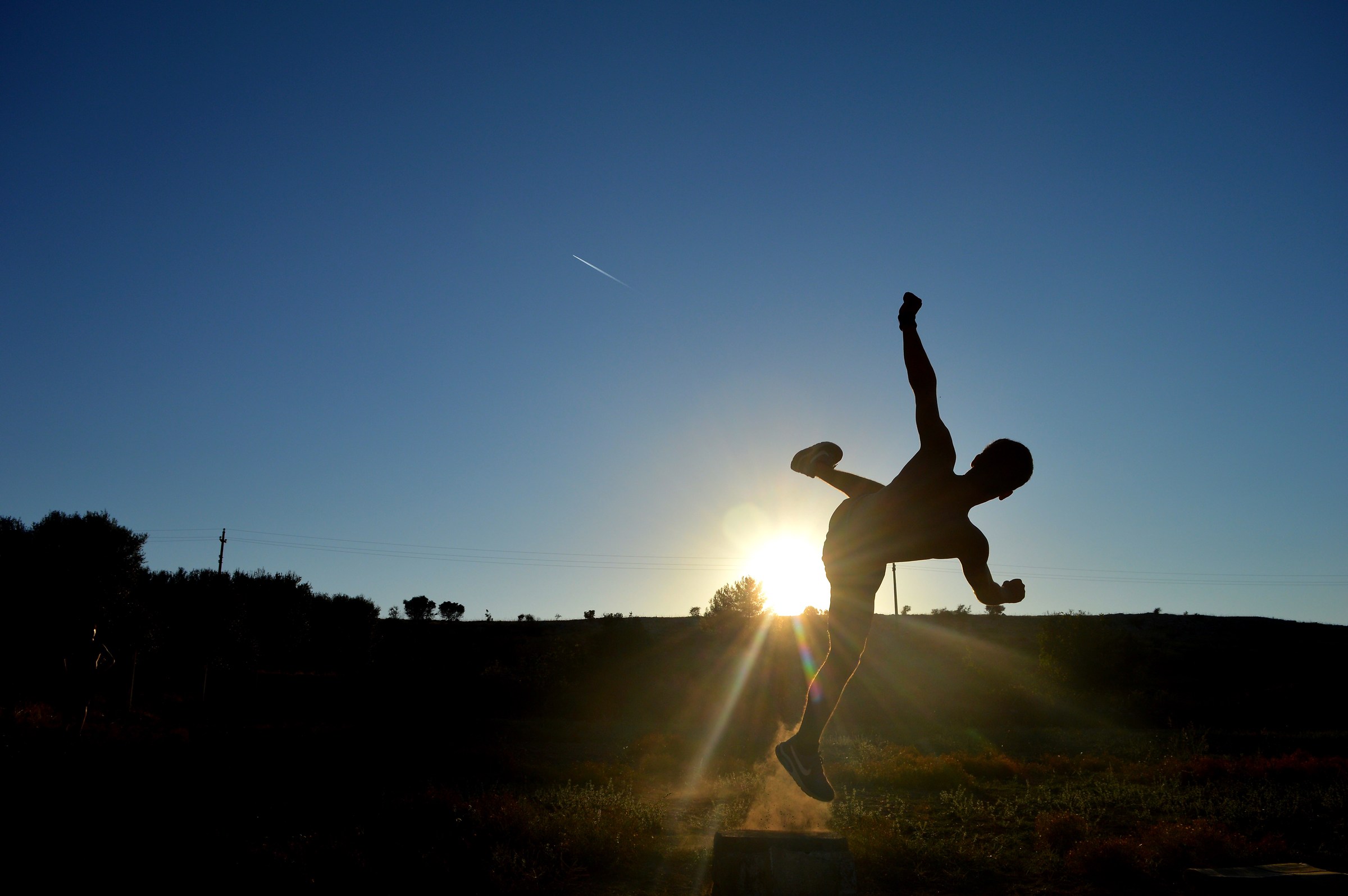 Double leg with sunset