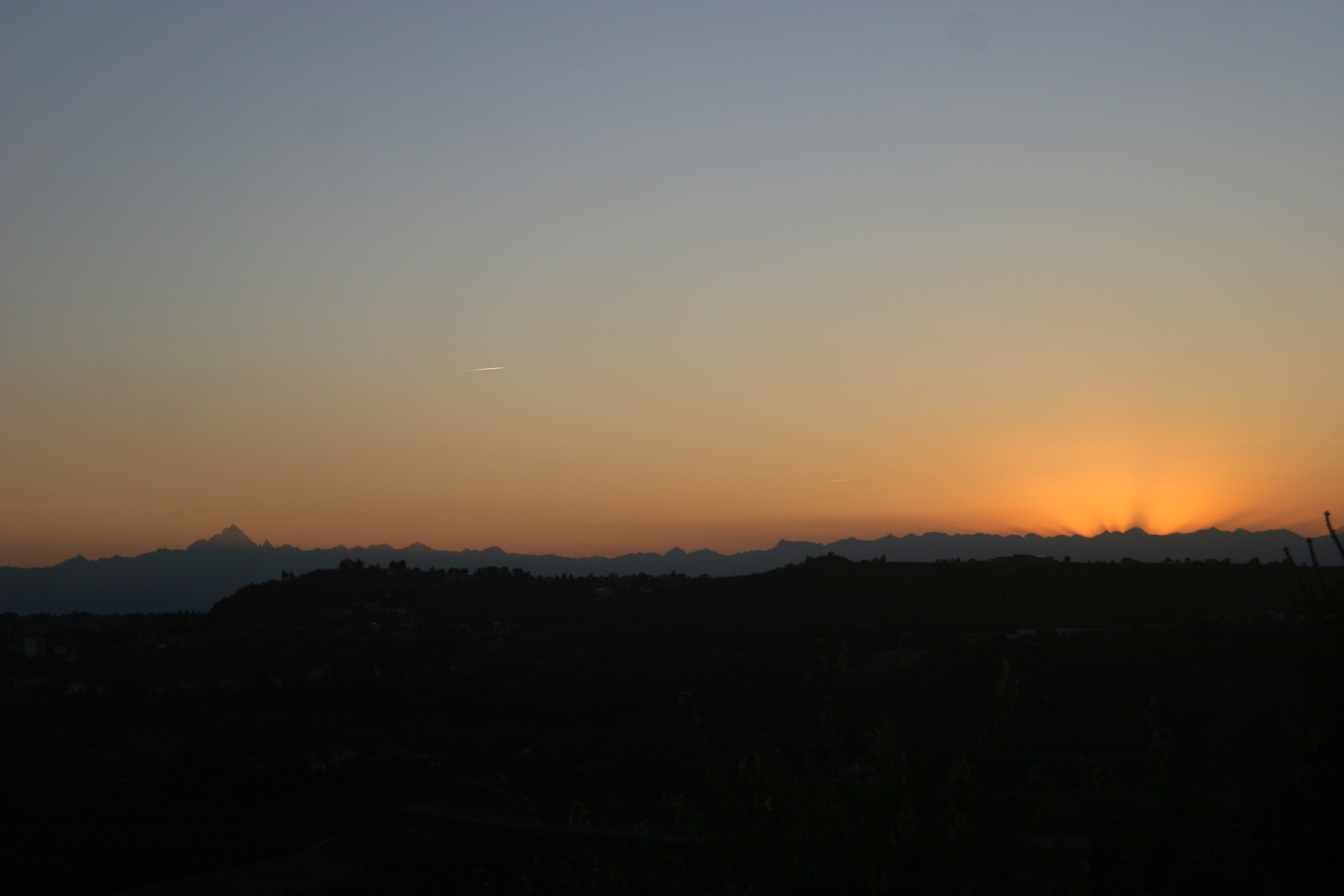 From the tower of Agliano (at) Viso with sunset.