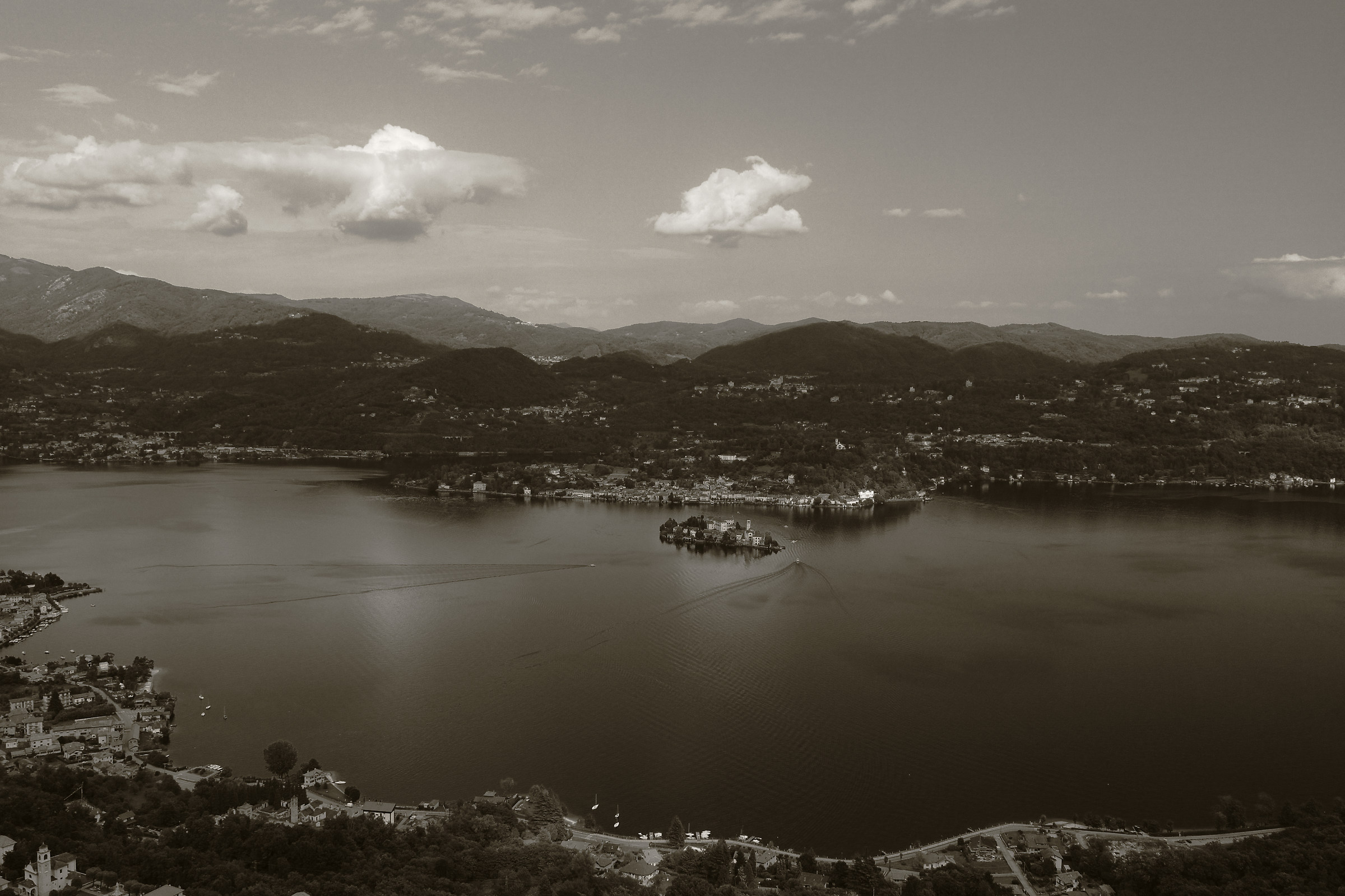 Lake Orta with a view of the same name