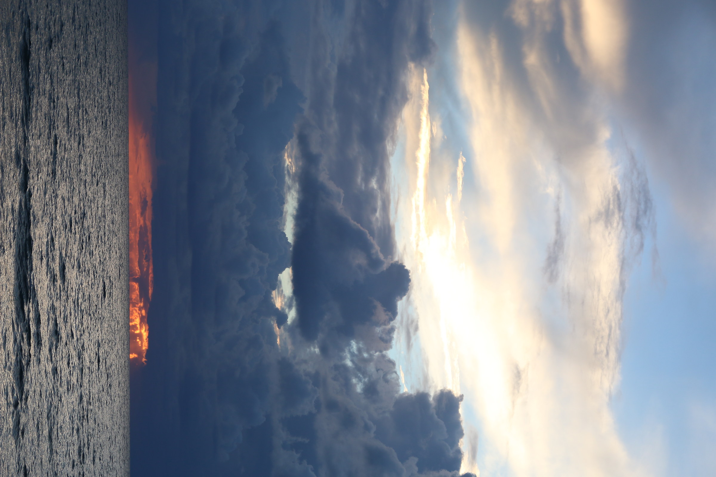 Sunset behind the clouds