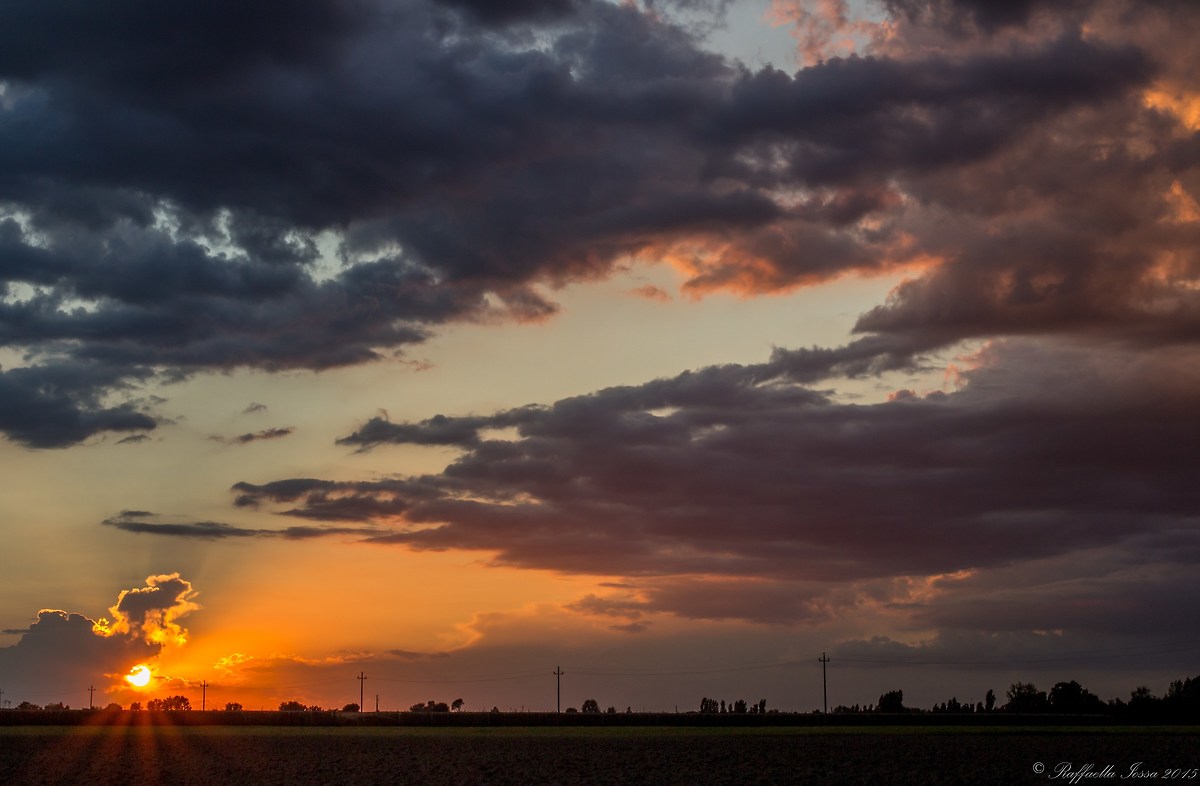 tramonto in val padana