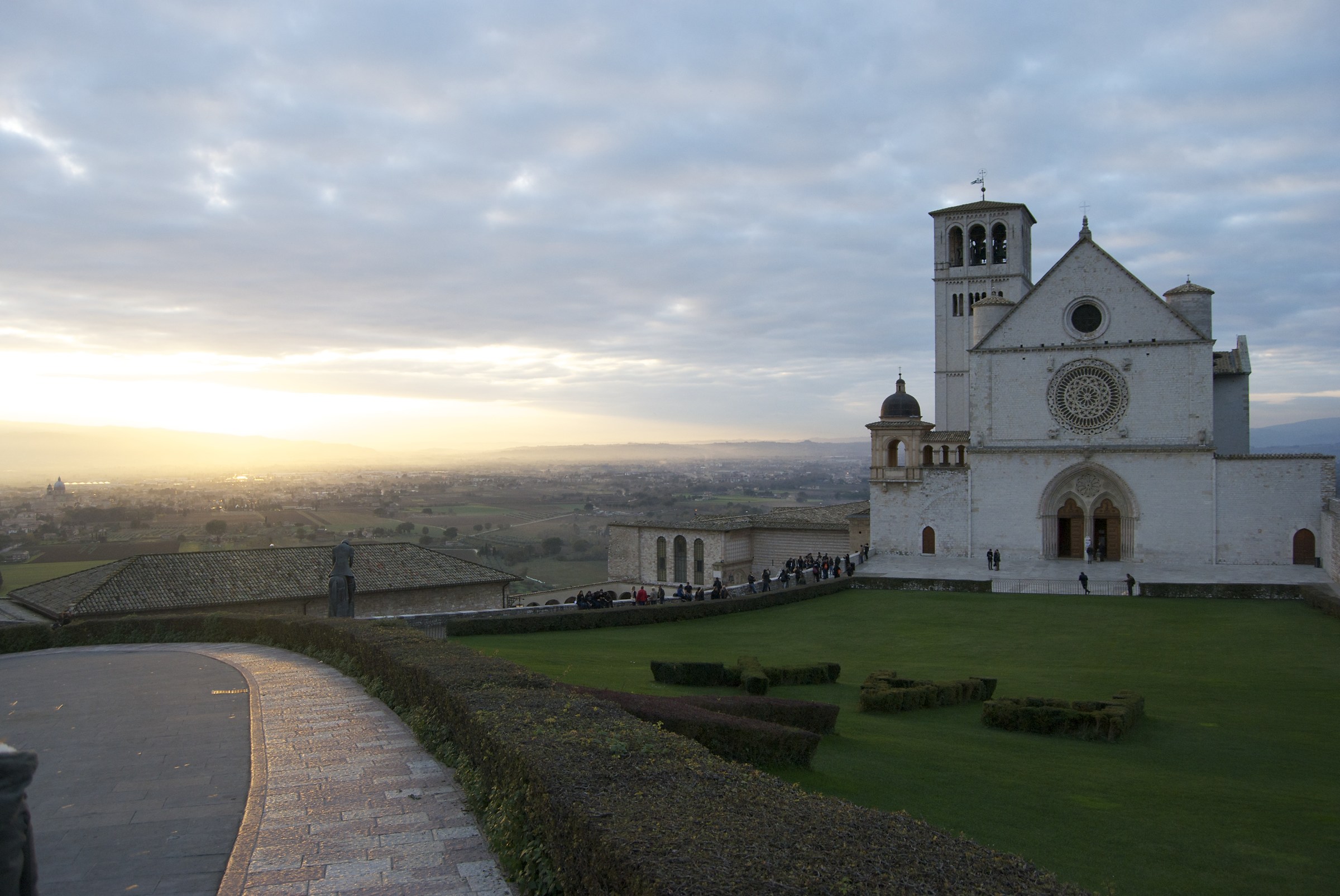 Assisi, the Basilica at sunset