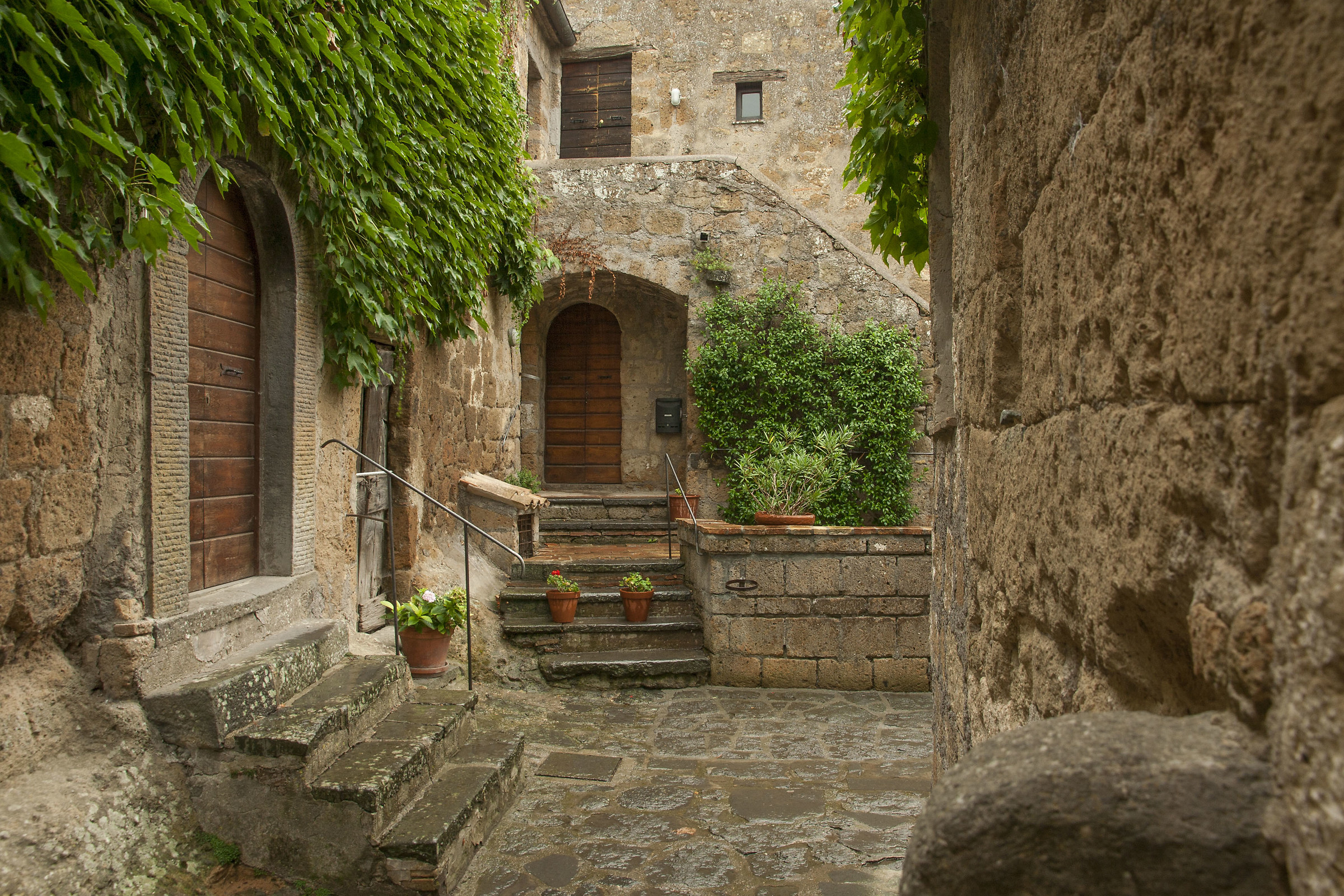 Civita di Bagnoregio (vt), views, rain and flowers