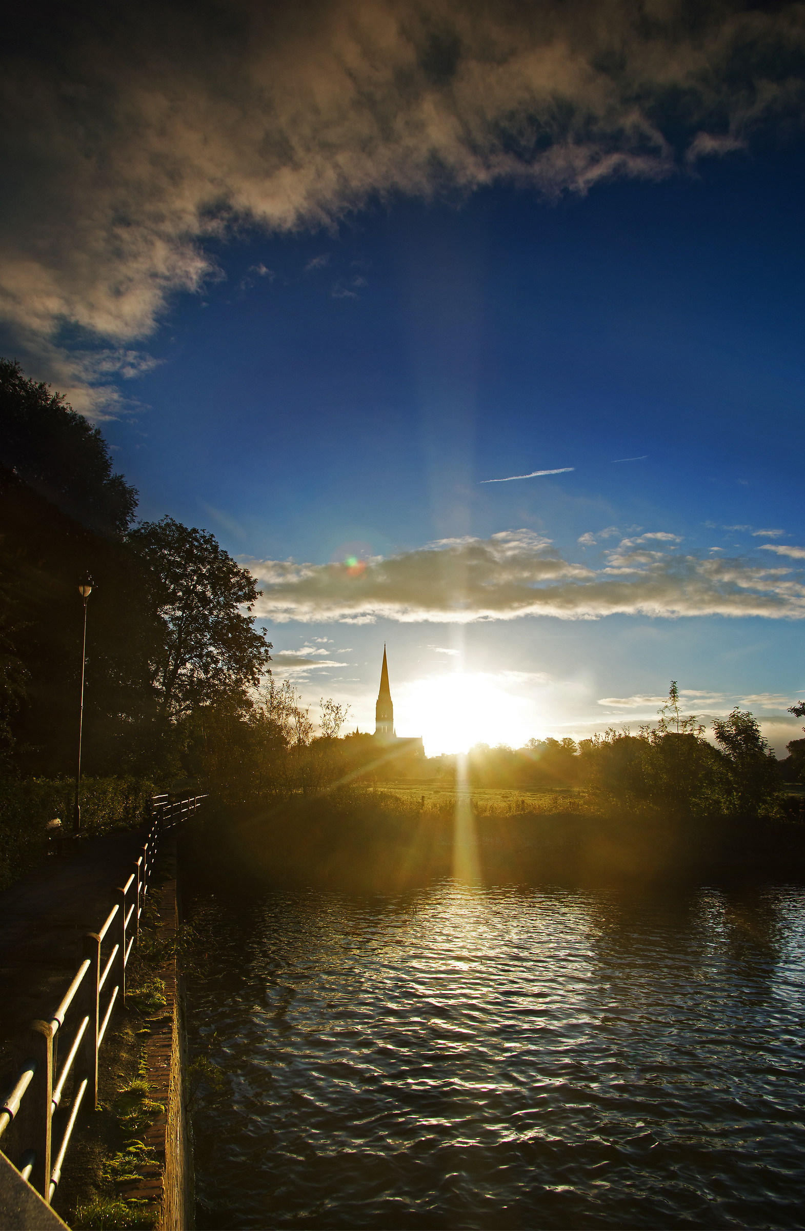 Brief Early Morning Light behind the Cathedral