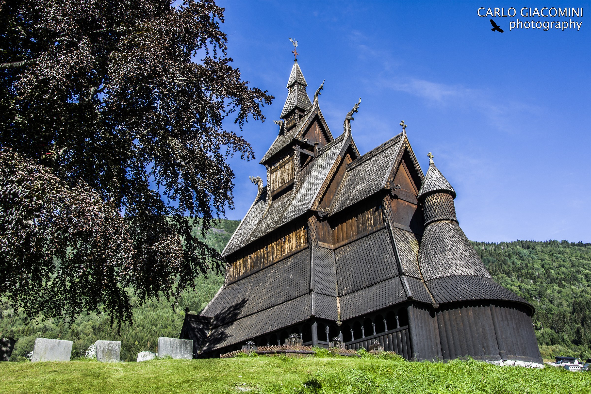 wooden church in Vikoyri