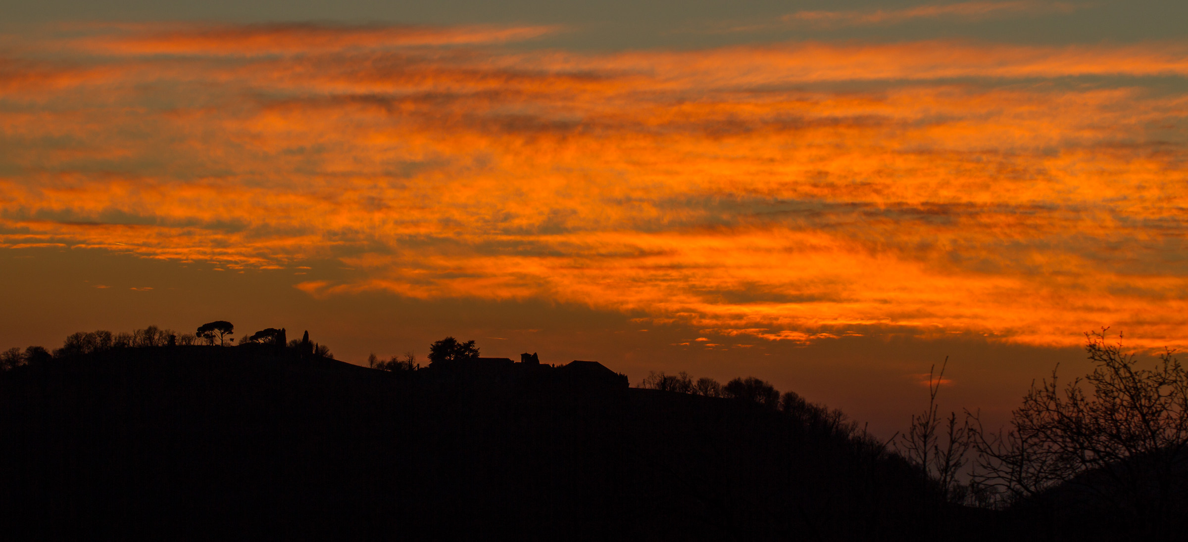 Winter sunset on Mount Gemola