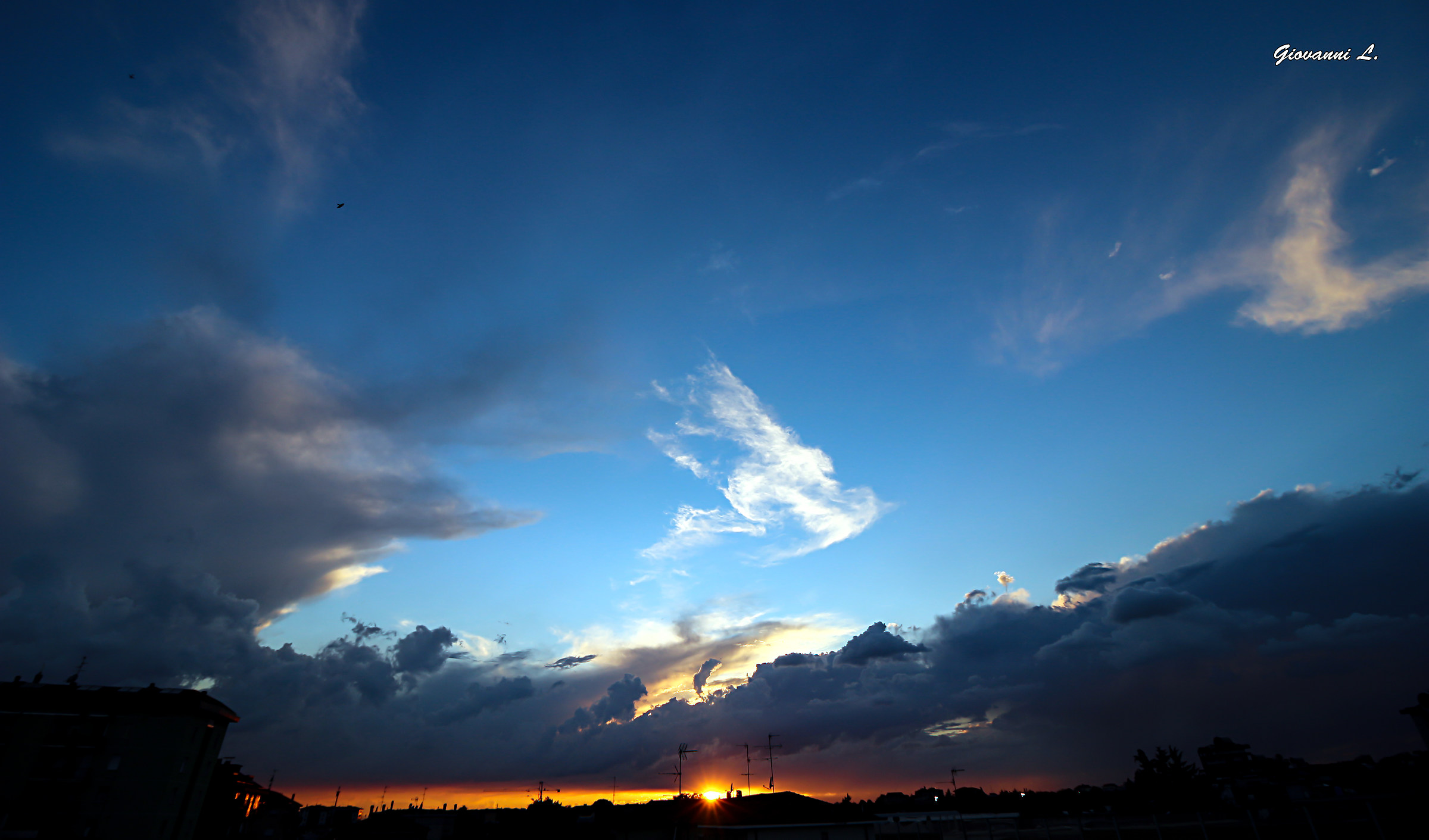 Sunset in the city '