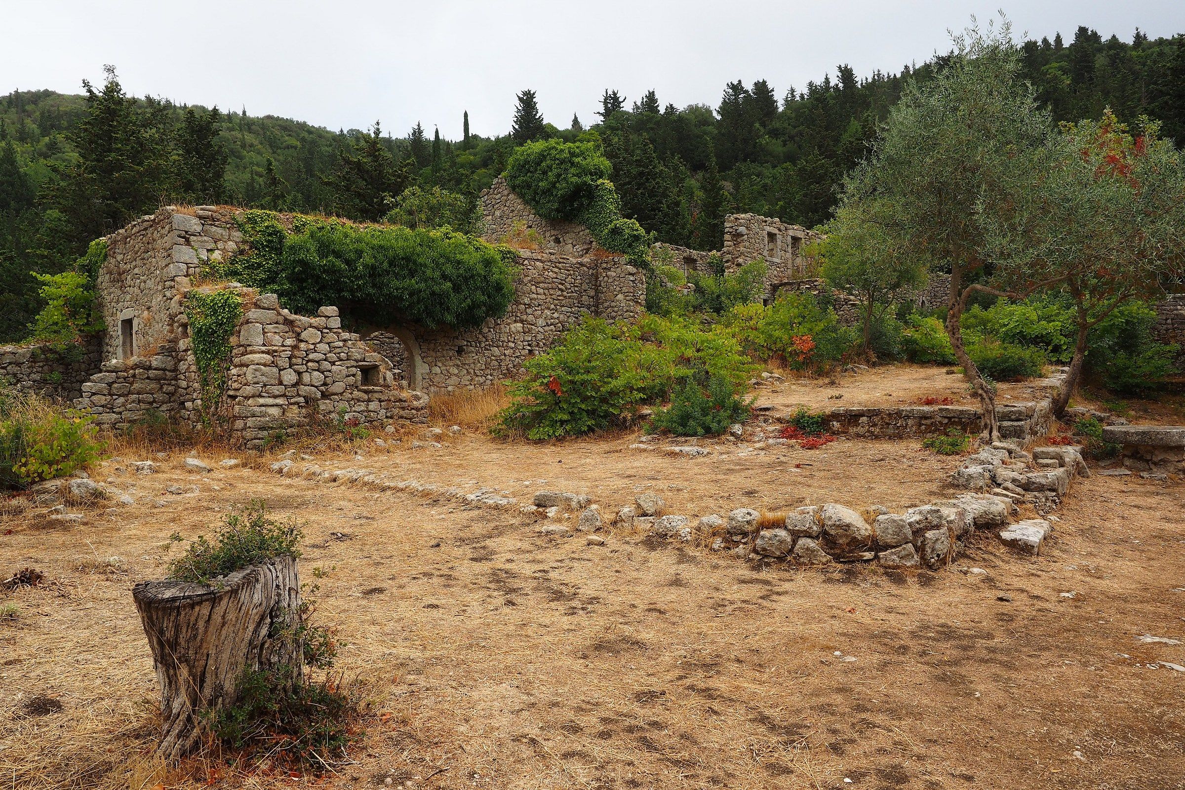Lefkada. The ruined monastery of St. George