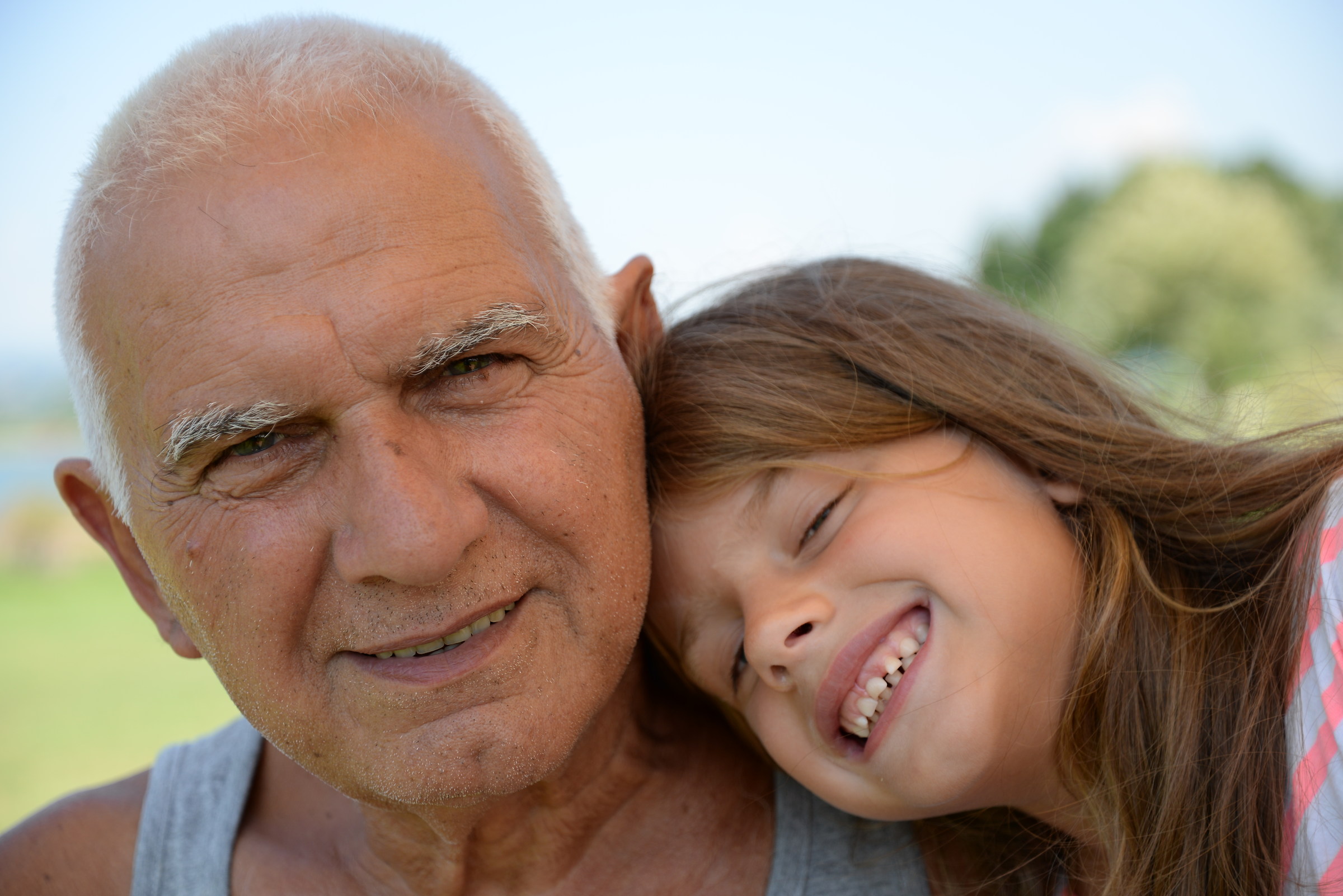 Grandfather and granddaughter