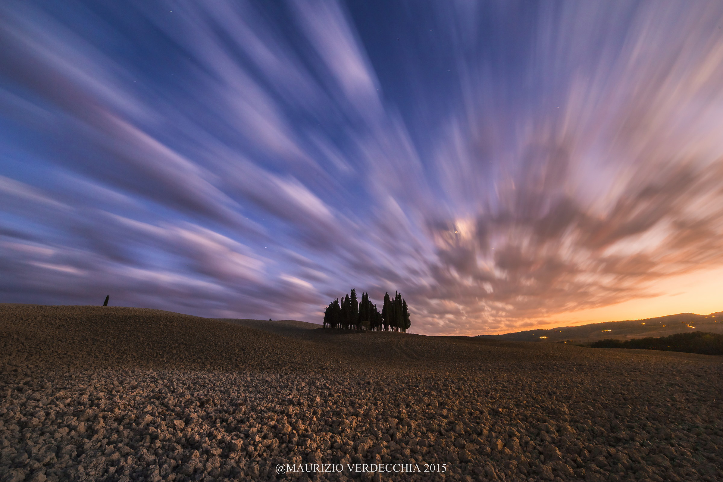Sun and moon in the Val d'Orcia