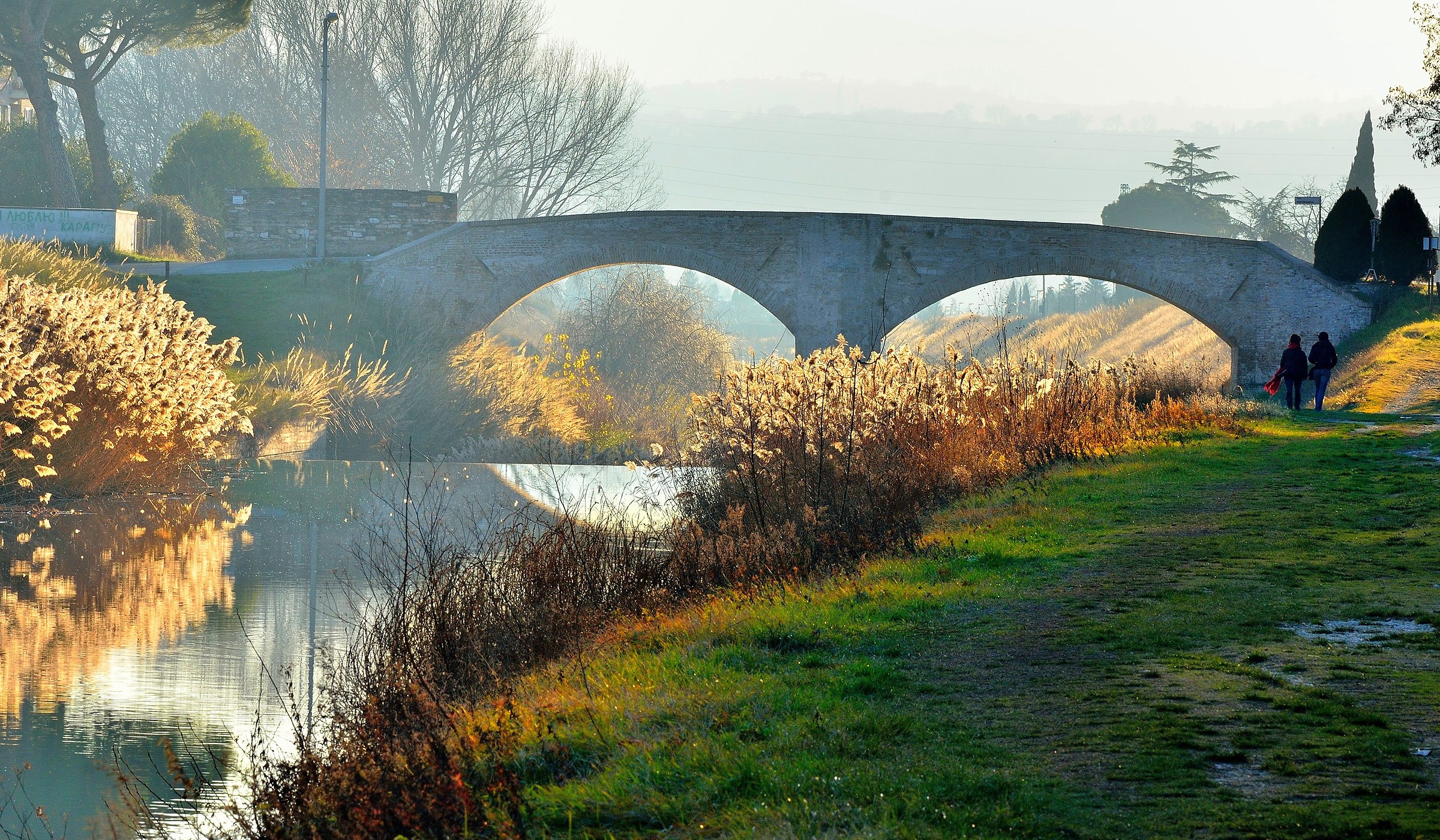 The river Topino at Sunset