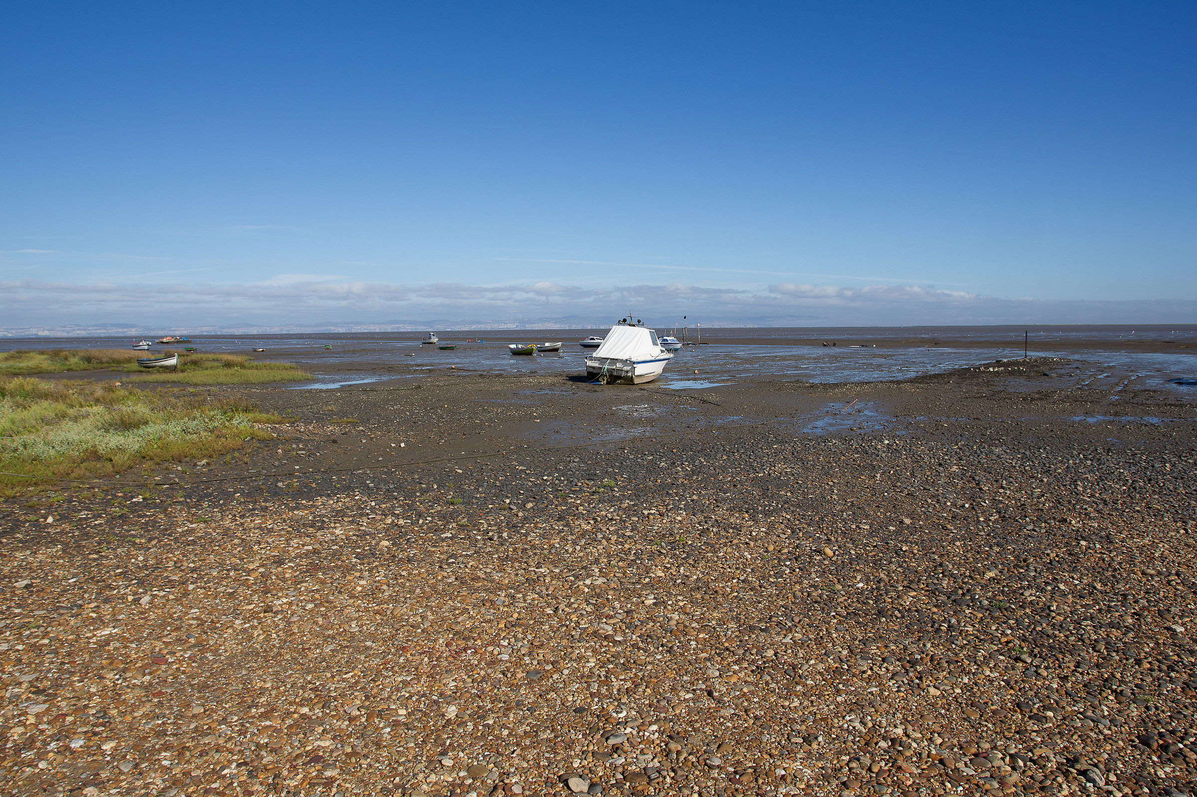 Low tide in the Estuary Tagus (Portugal)