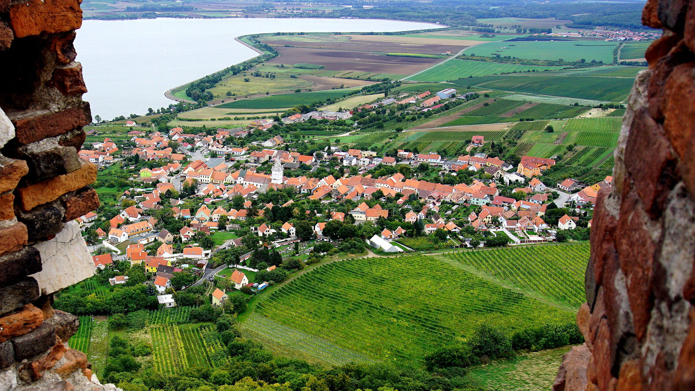 The Pavlov village viewed from Devicky ruins.