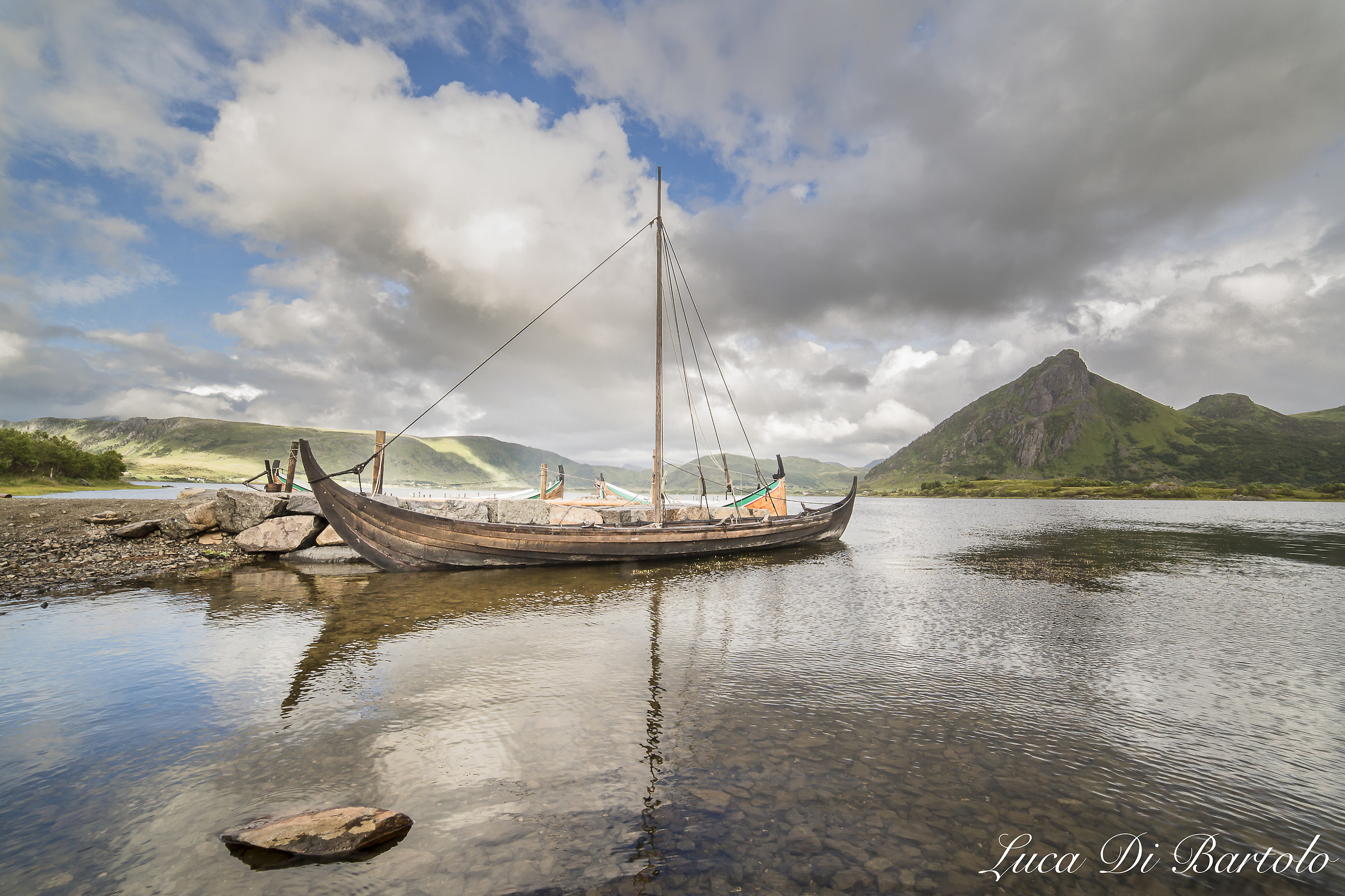 Reconstruction of a Viking ship at Borg (Norway)