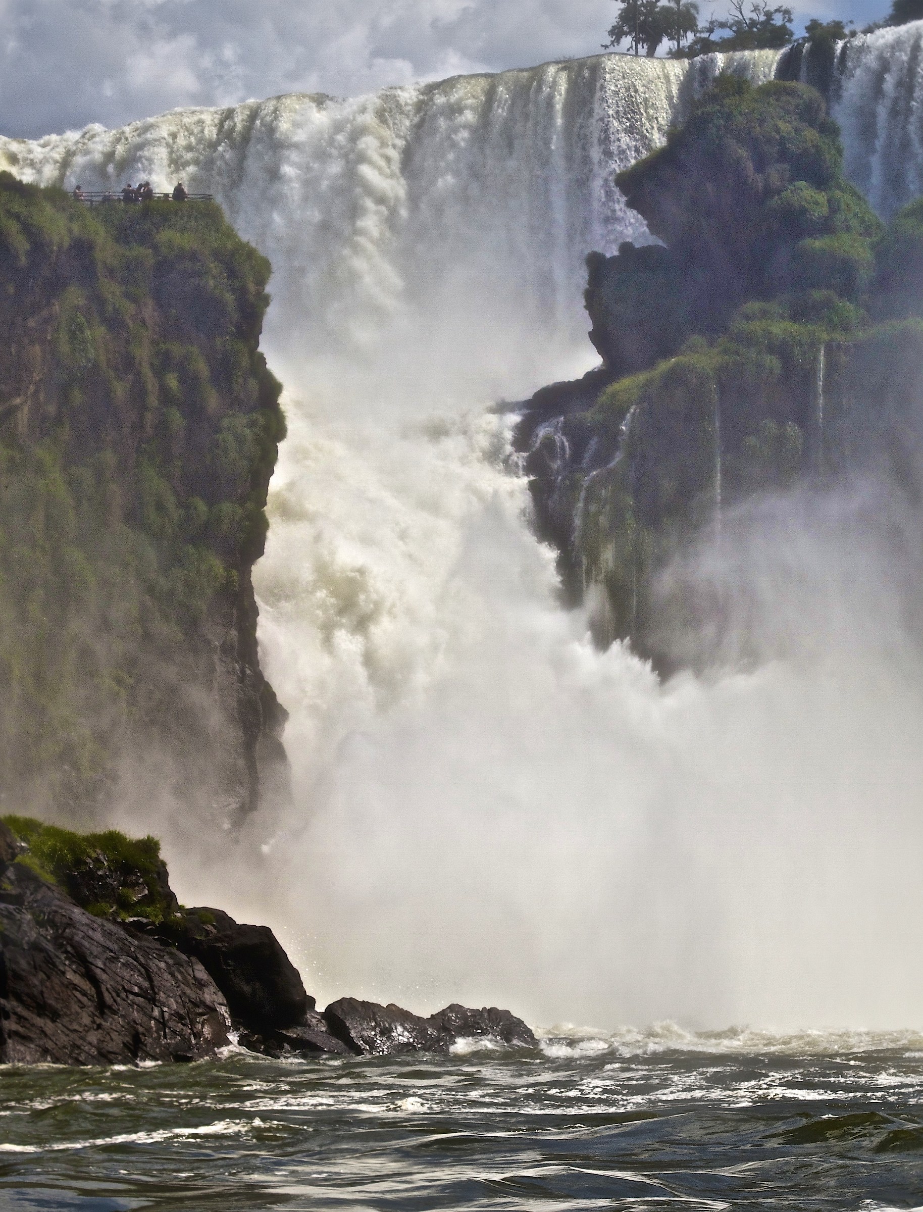 Iguazu waterfalls seen from the river