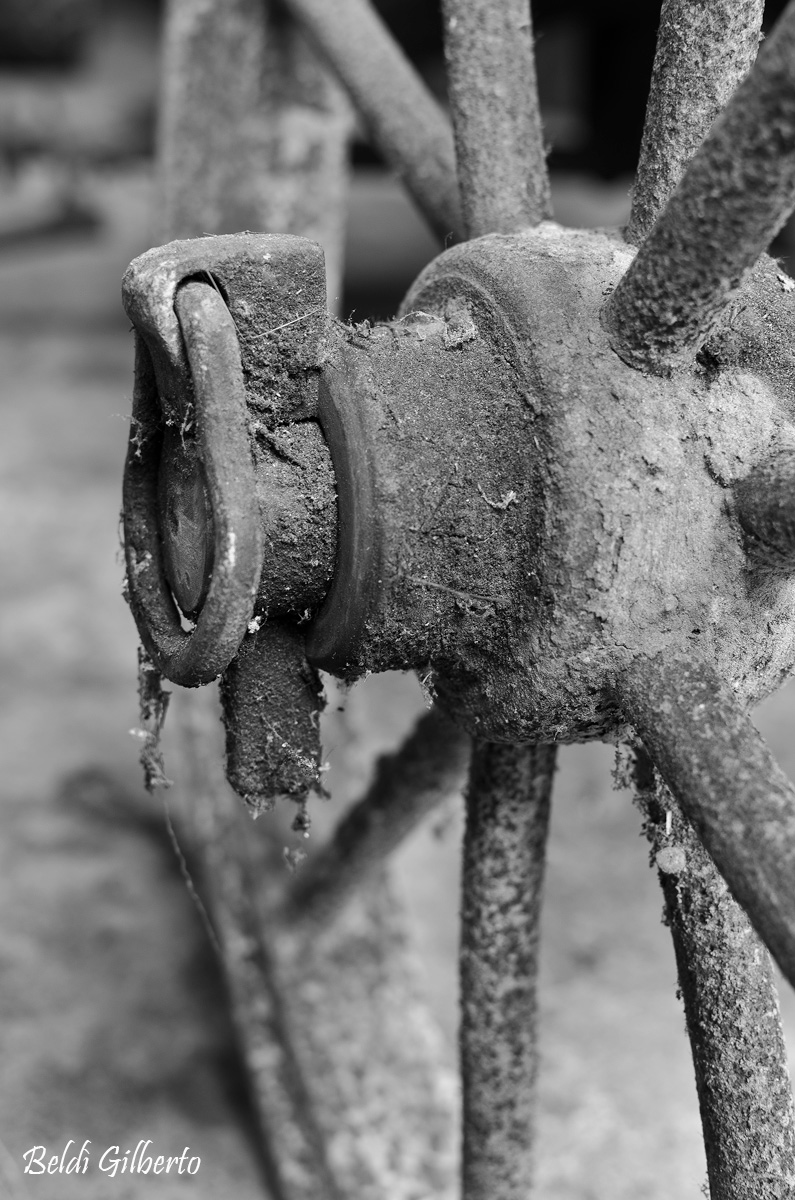 Iron wheel with wedge.