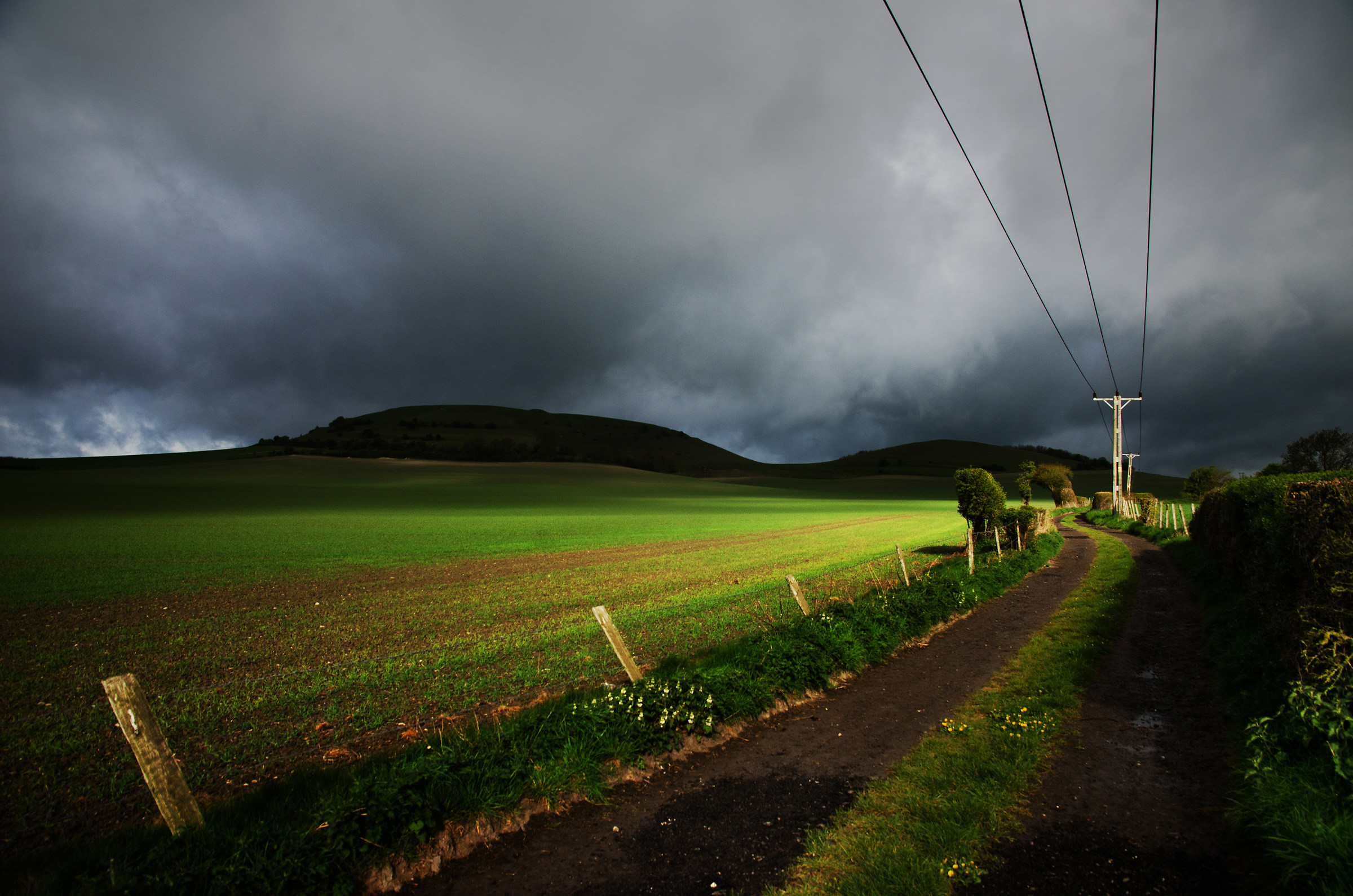 (Another view) of a stormy Cley Hill