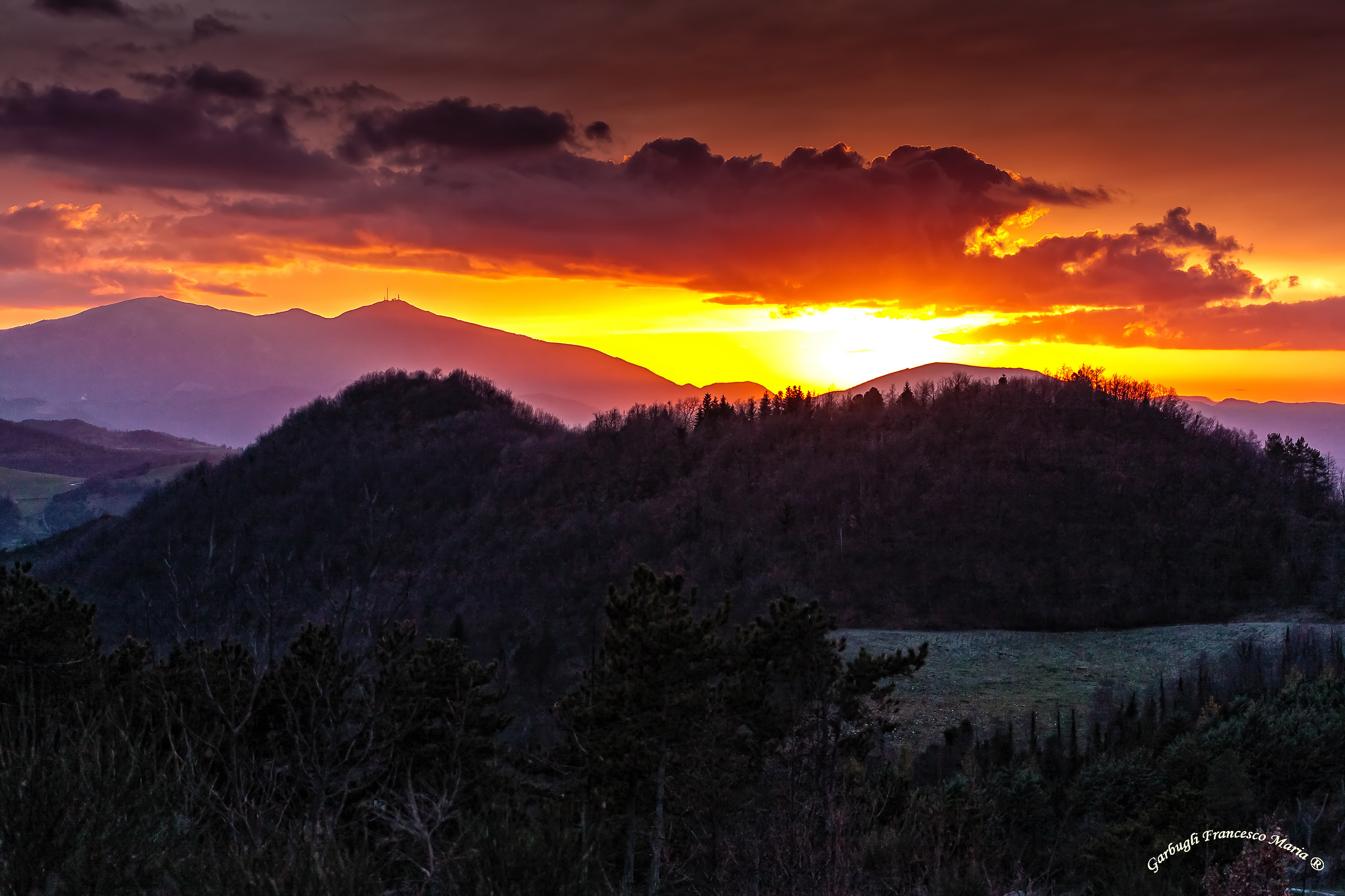 Sunset on Mount Nerone