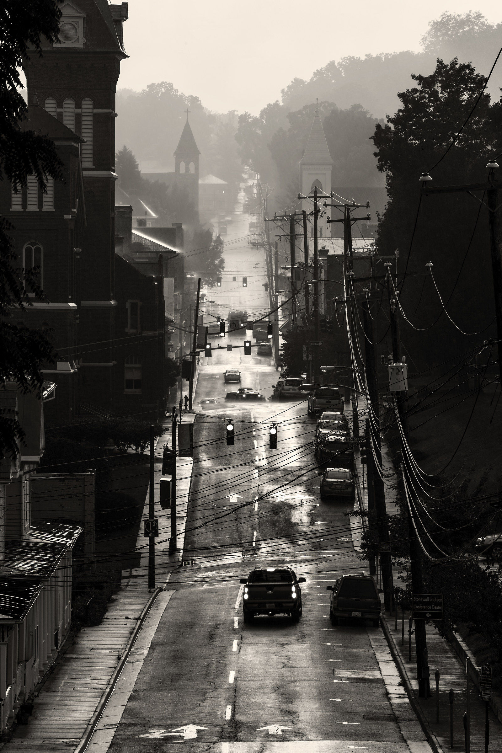 rainstorm on Frederick street - Staunton
