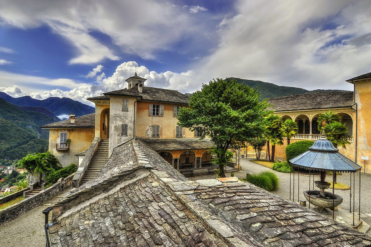 Above the roofs of the Sacred Mountain