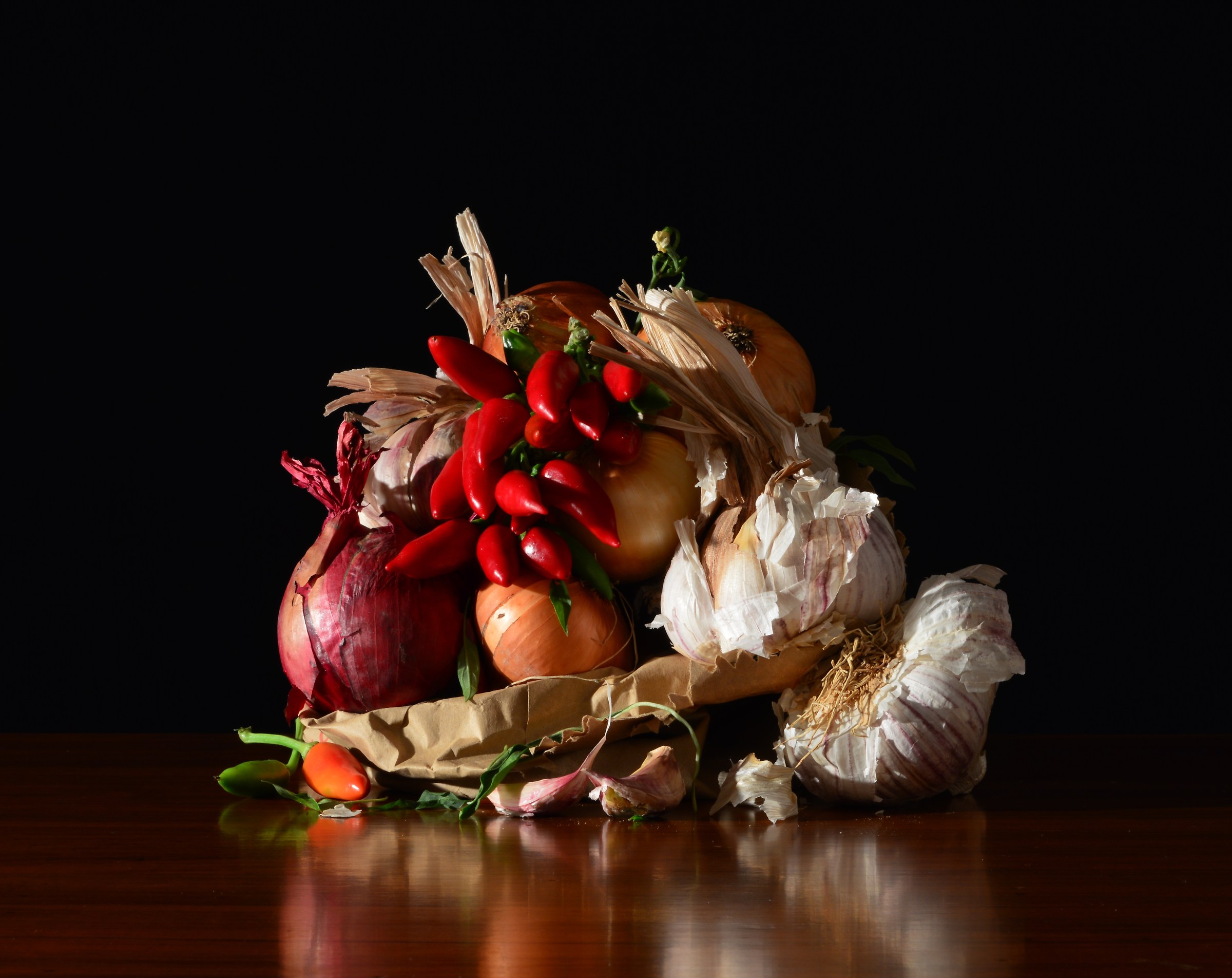 Package with garlic and ...