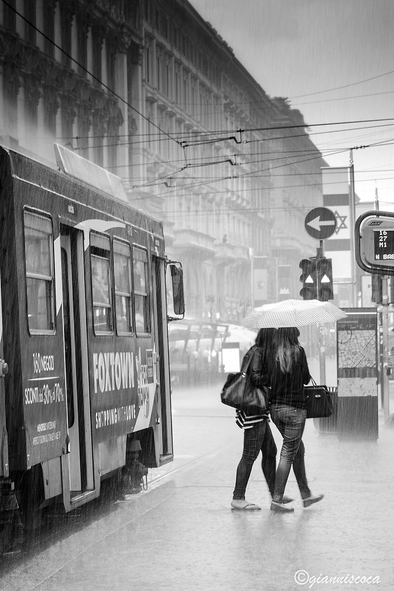 City Life in the rain