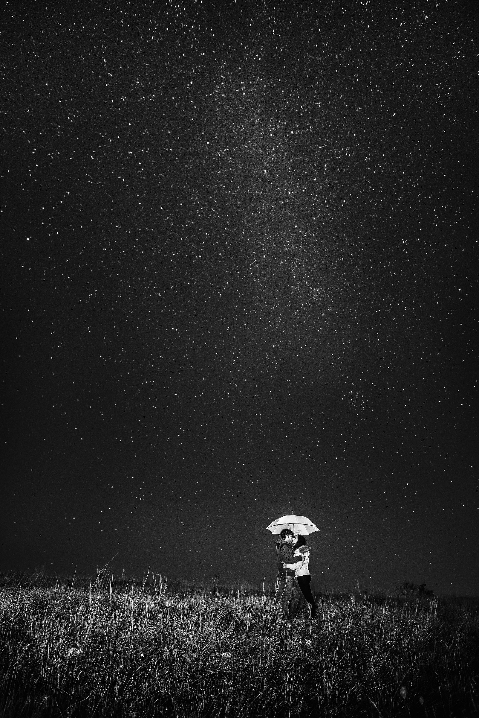 Pioggia di stelle (b&n)