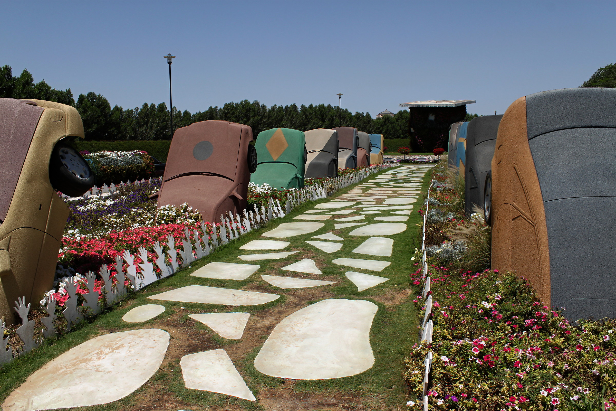 The colorful garden in Dubai