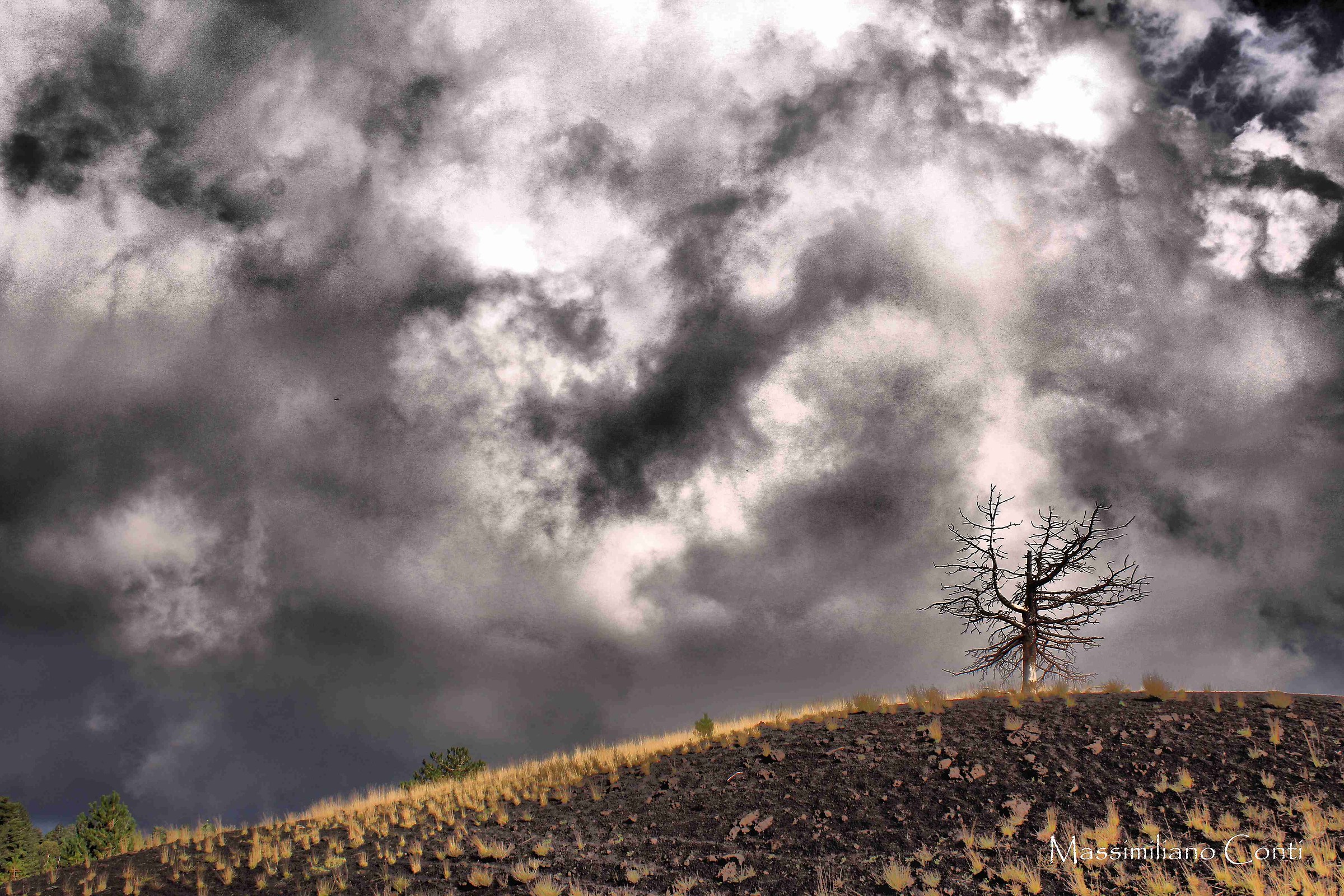At the top of Mount Etna