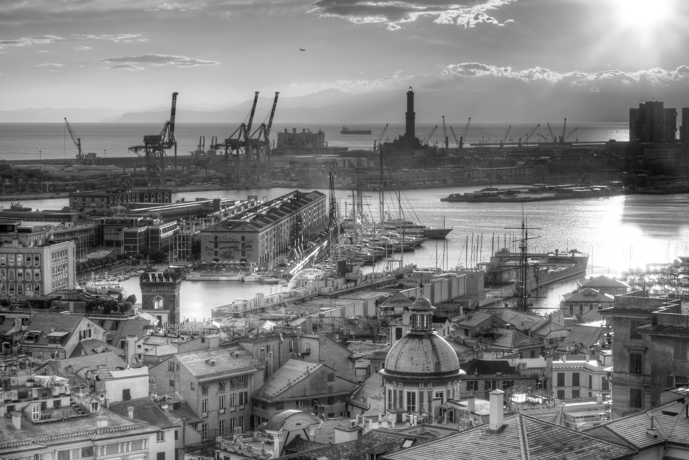 Genoa at sunset