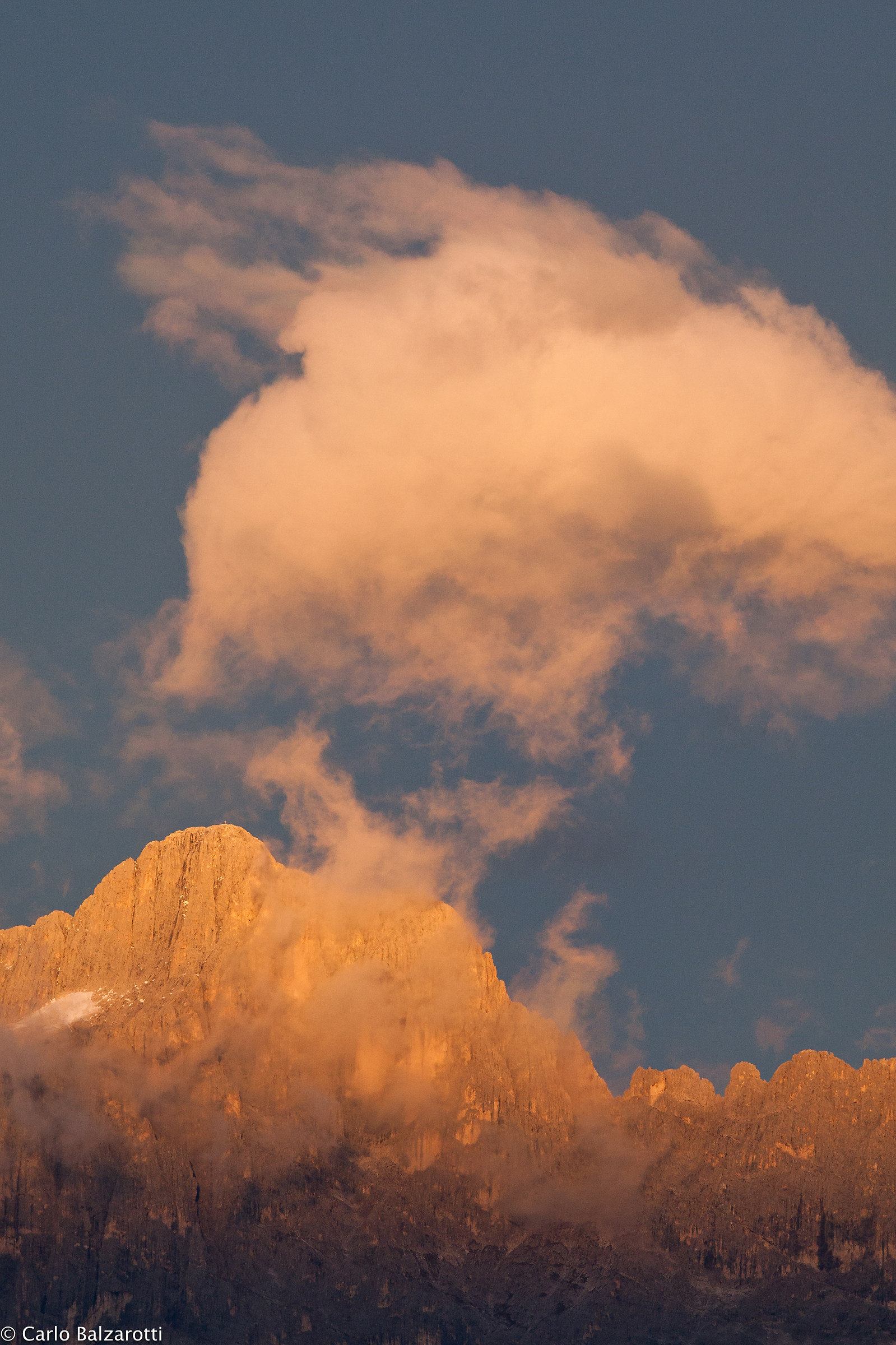 Golden sunset on the Rosengarten