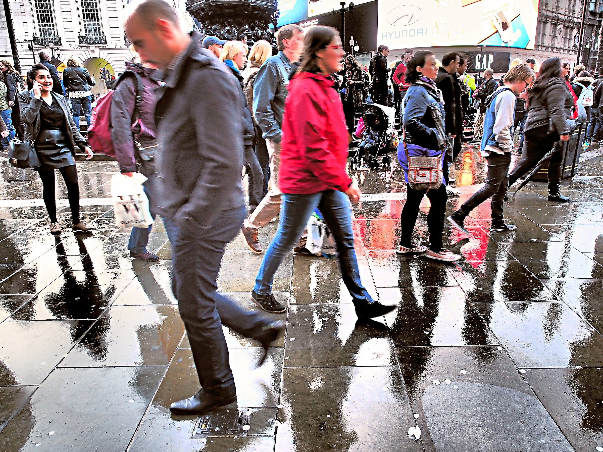 People in Piccadilly Circus