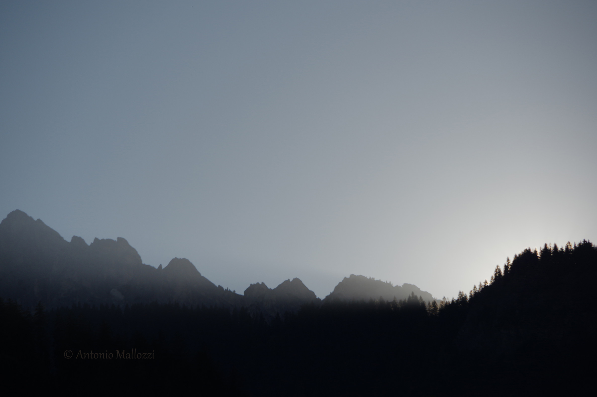 Dolomites in the day's last light