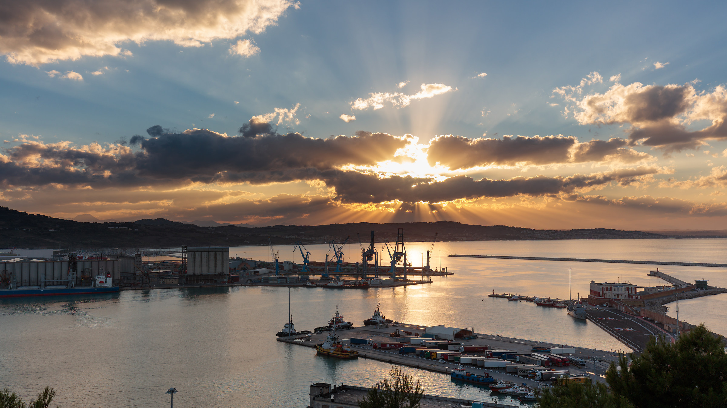 Sunset over the harbor