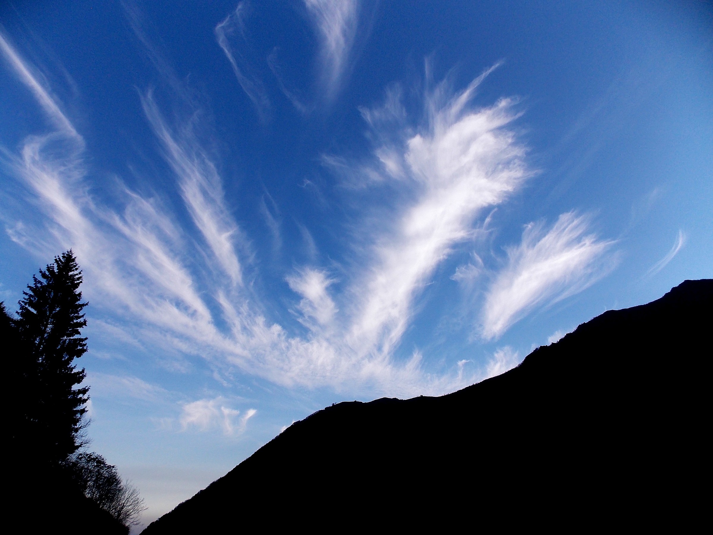Drawings of clouds in the sky of November