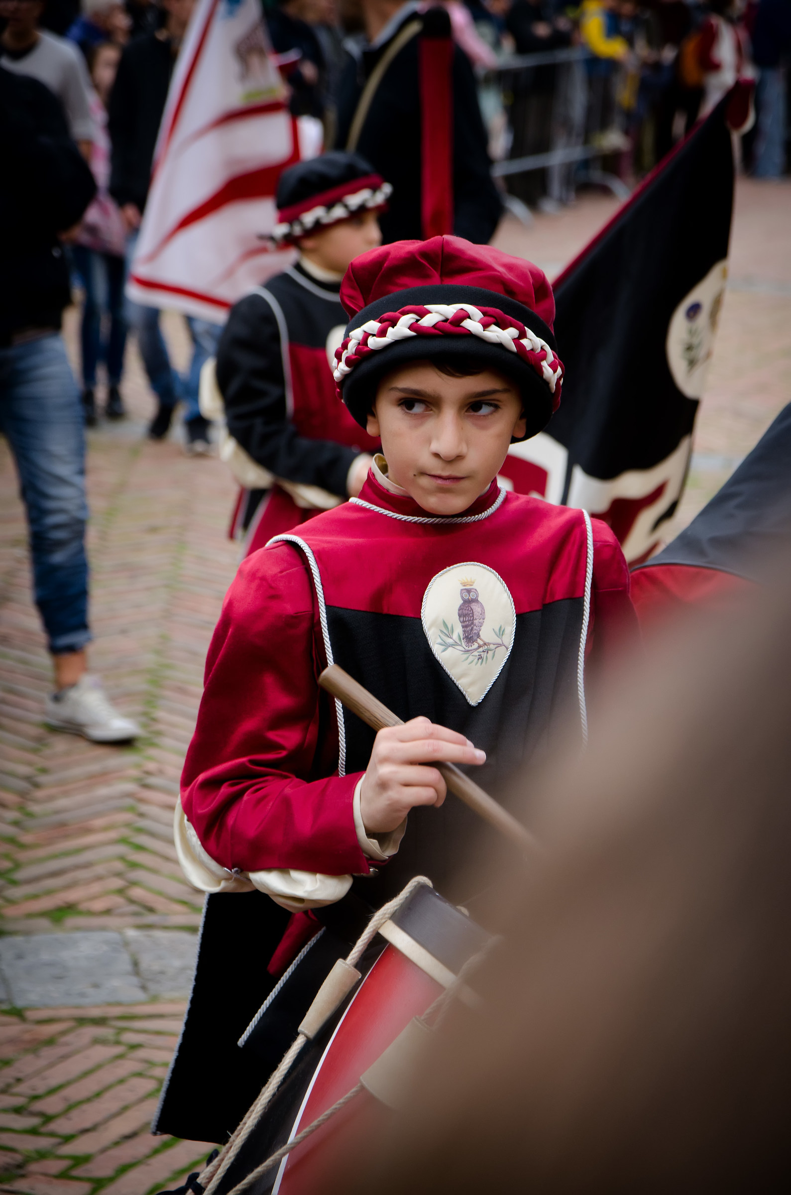 Vispe occhiate di un piccolo rullante