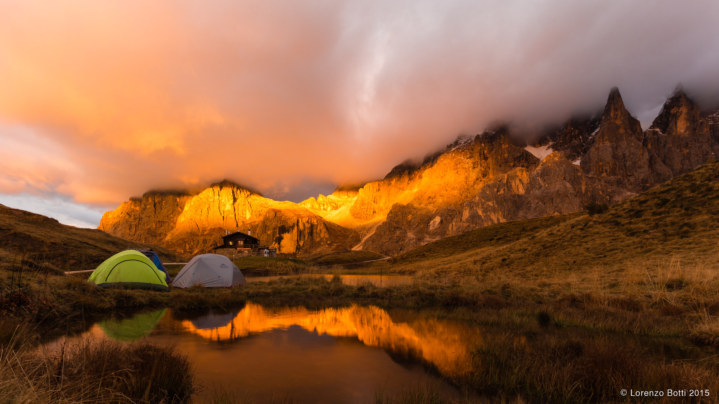 sunset at the Baita Segantini