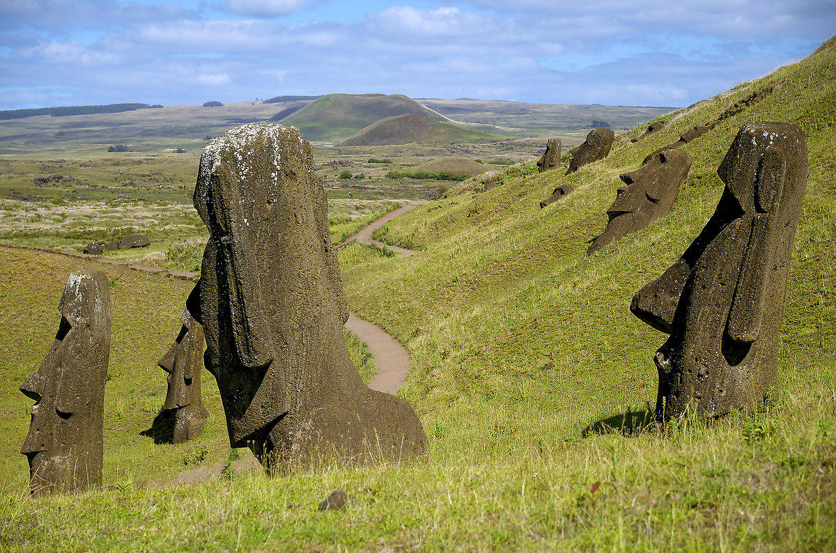 Moai on slope