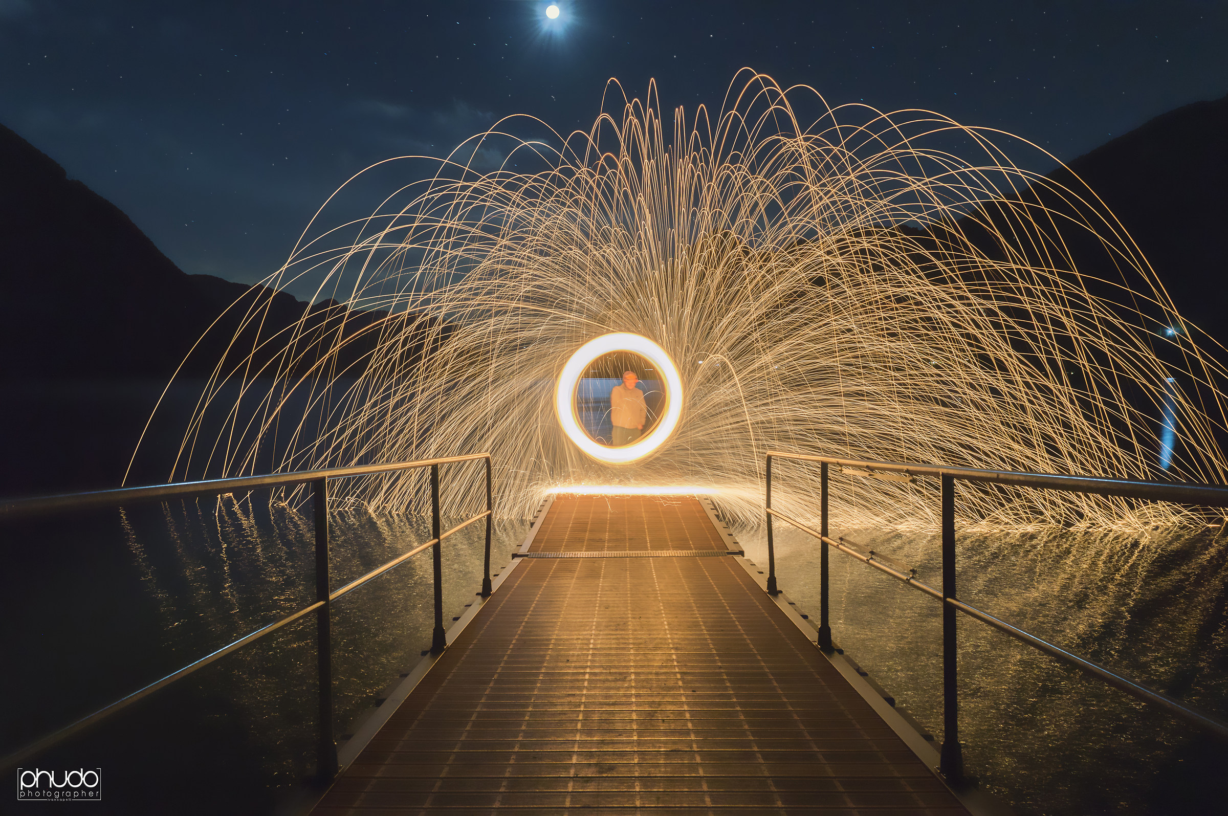 Steel Wool Photography on Lake Idro