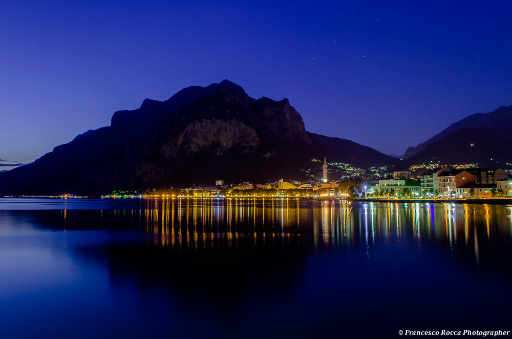 Blue light in Lecco City