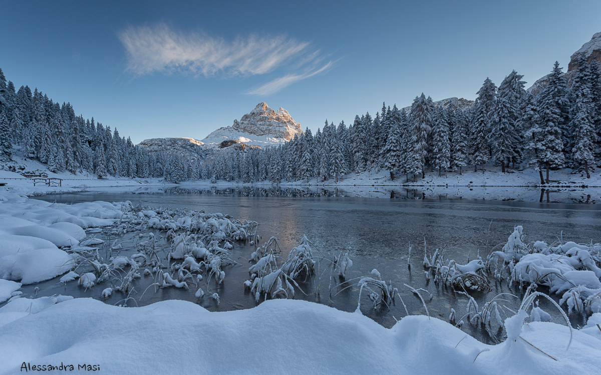 First snowfall to Lake Antorno
