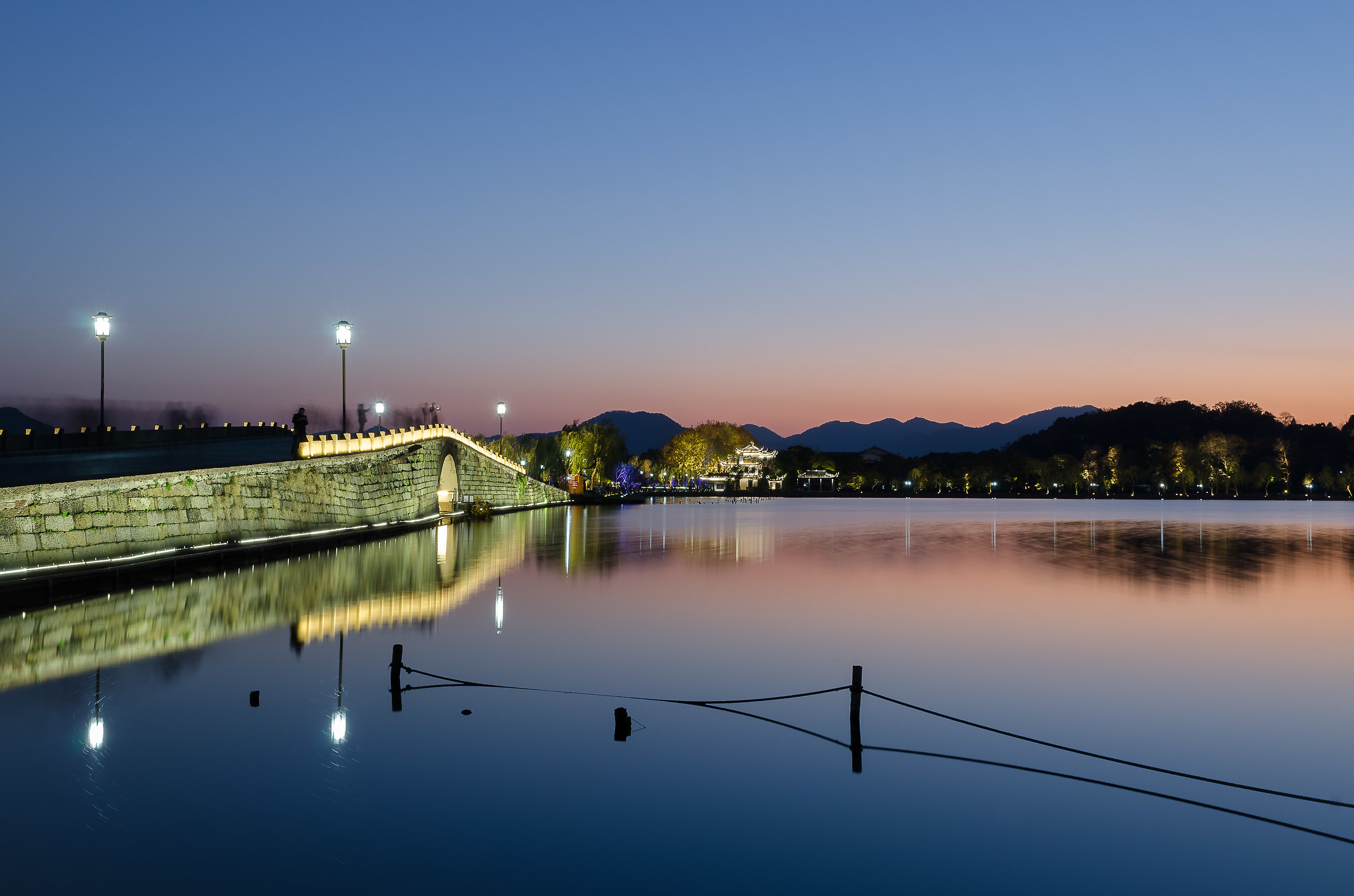 The blue hour on West Lake