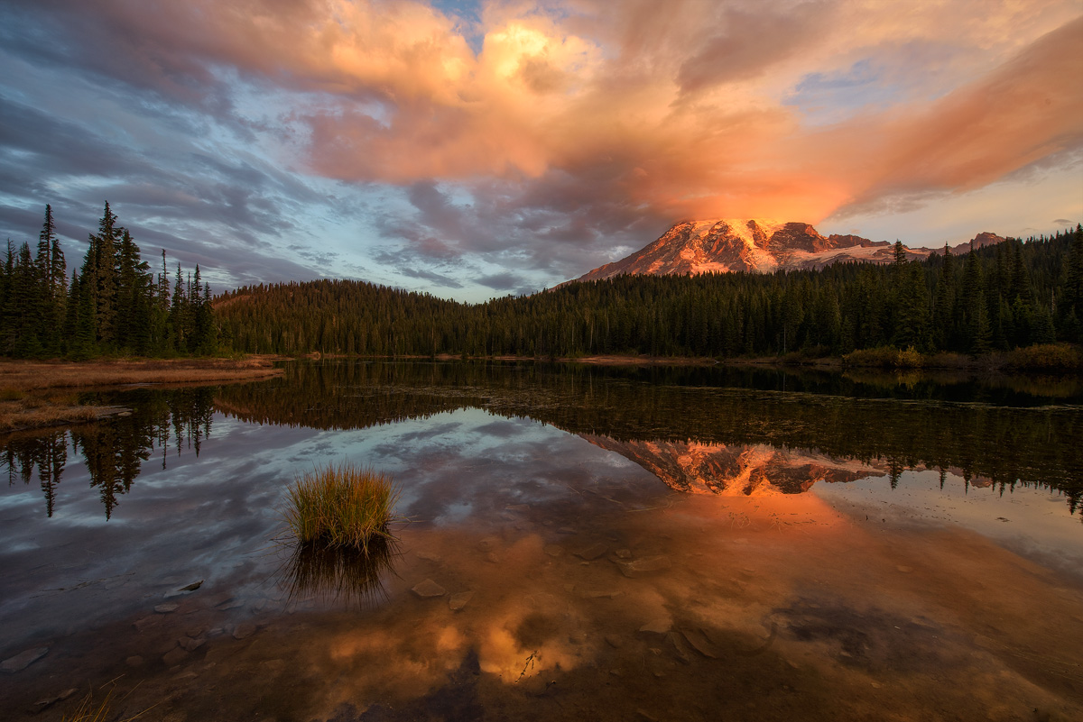 Mt. Rainier from Reflection Lake, Sunrise - WA