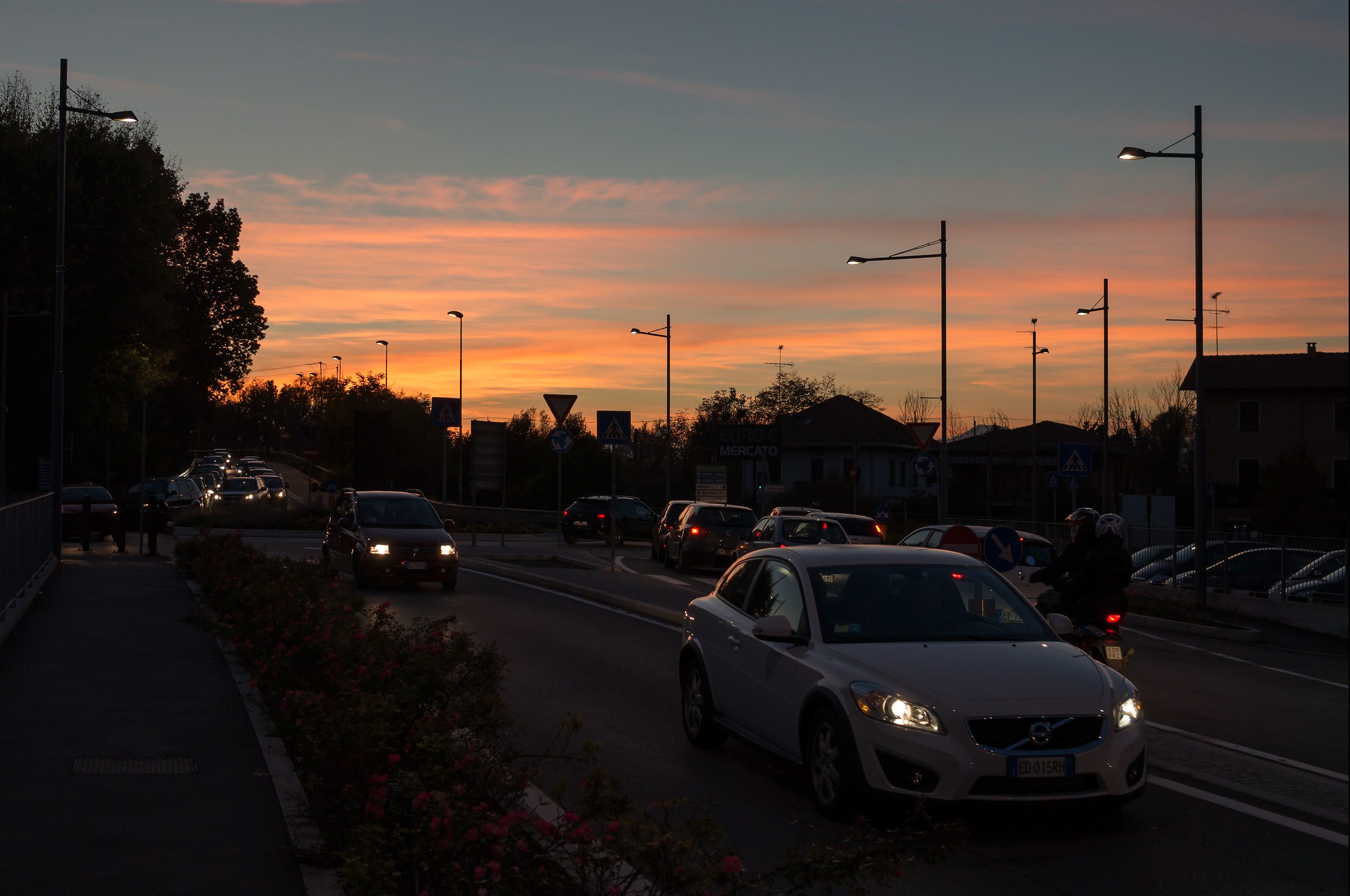 Sunset on the state of the Sempione in late October
