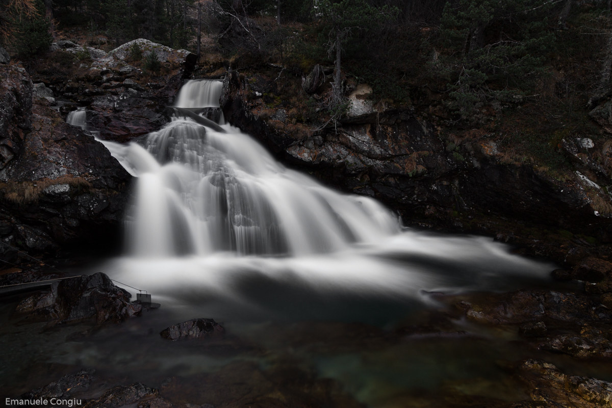 Waterfall at night