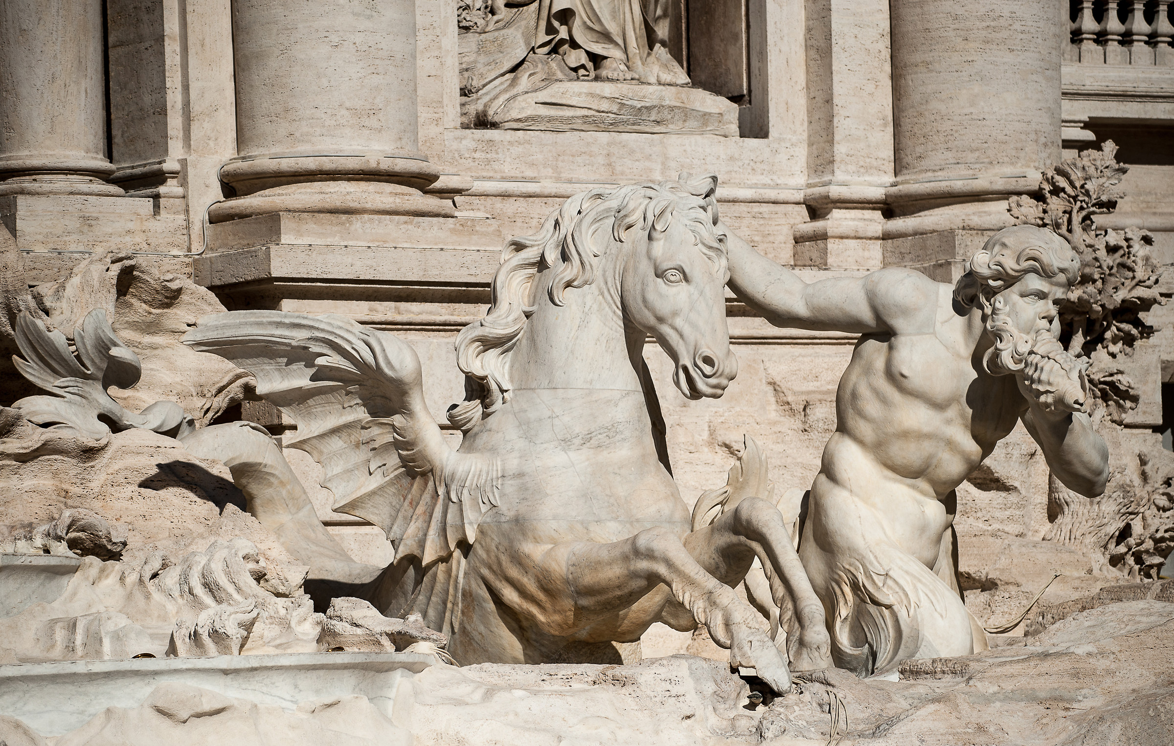 Roma-La Fontana di Trevi dopo il restauro (particolare)