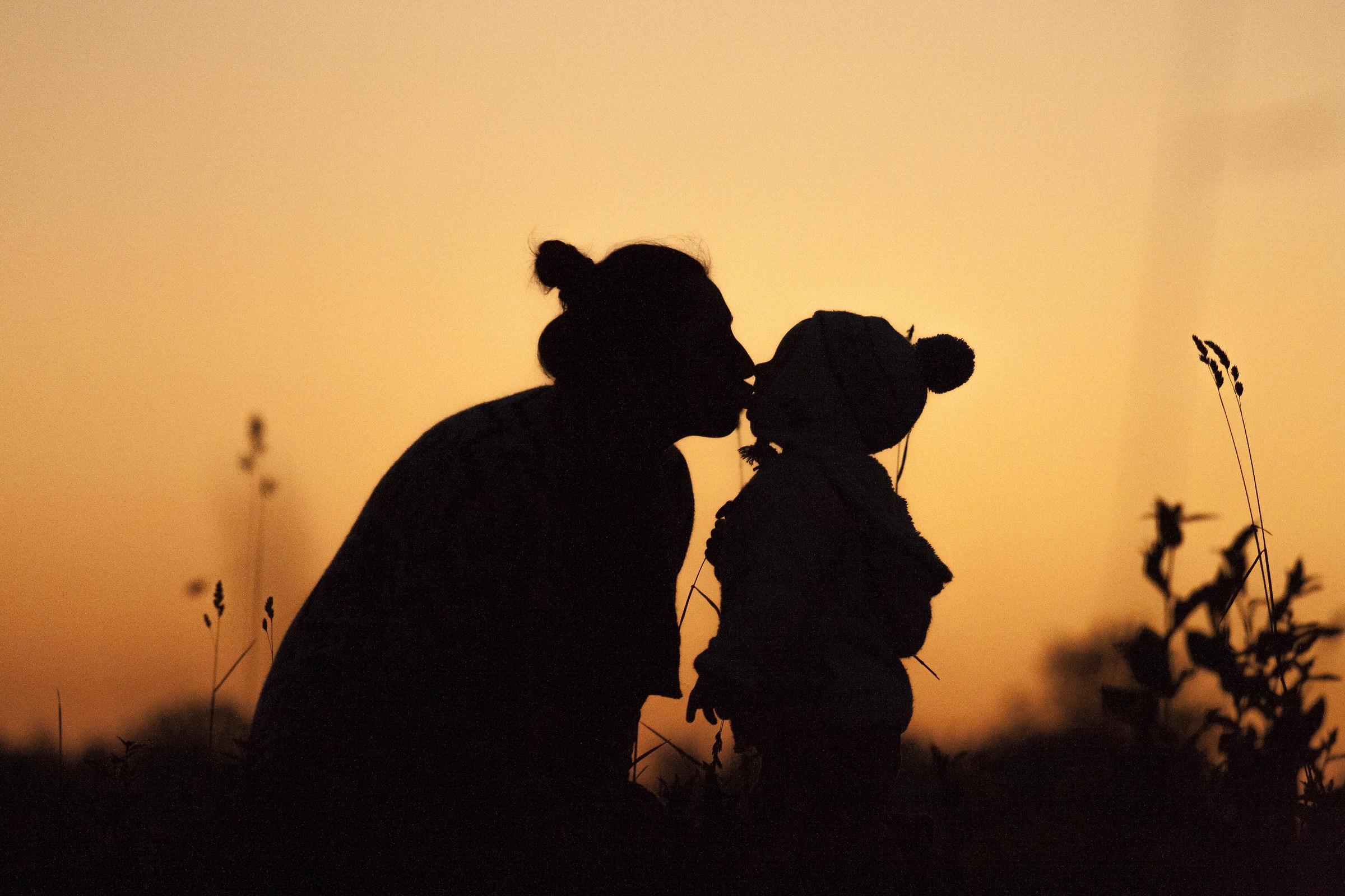 silhouette - Mother and Son